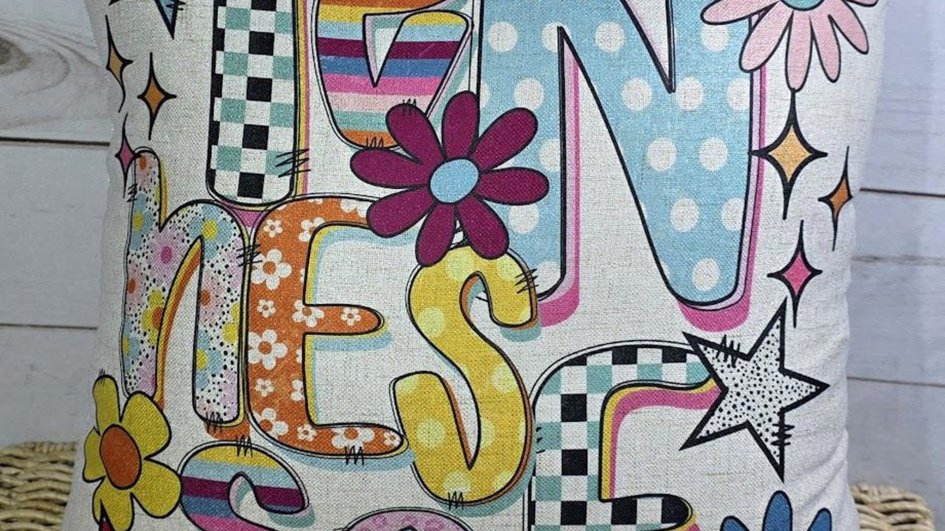 colorful Tennessee pillow for dorm, cute Tennessee gifts for her, real estate office decor, new realtor gifts, decorative pillows for couch