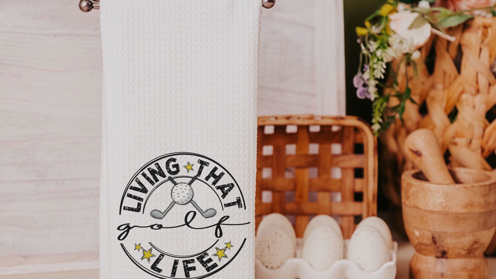 living that sports mom life golf kitchen towels fun golf towels for women, golf gifts for her, lady golfer gifts, golf hand towel, Mothers