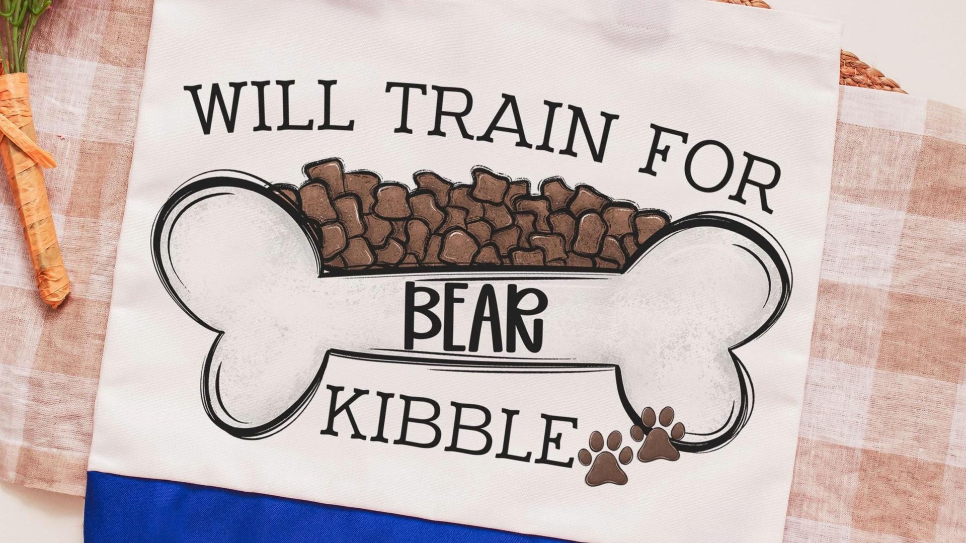 personalized will train for kibble dog treat bag, dog mom wristlet with strap, dog training accessories, dog lover gifts for women, zipper