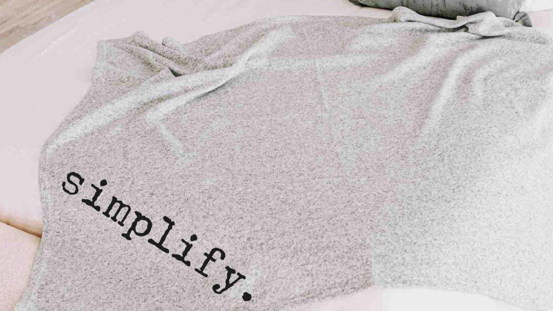 simplify life snuggle blanket 50x60 inches, cozy gifts for women, custom word of the year throw blankets for couch, mantra quote encouraging