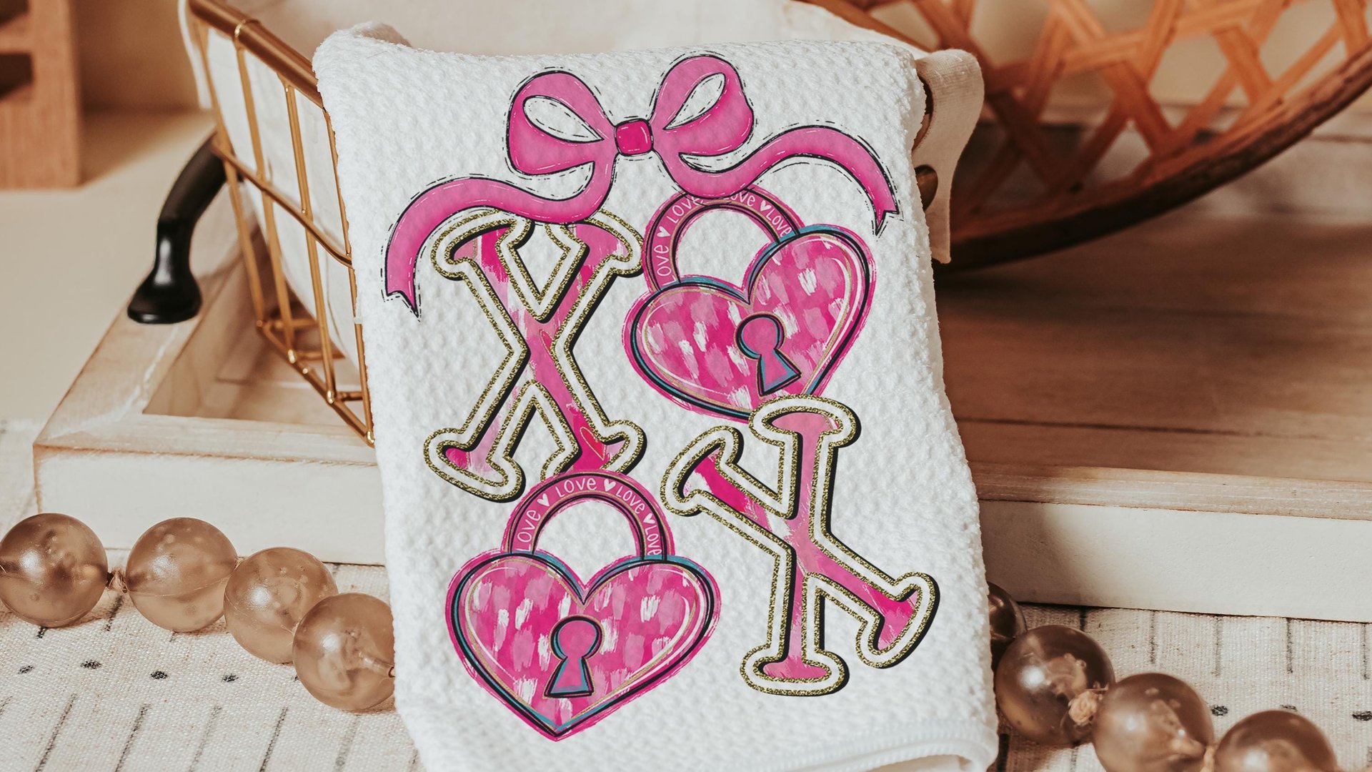 xoxo Valentines throw pillow covers 18x18, Valentines coquette kitchen towels for gifts, key to my heart decorative pillows for couch, V day