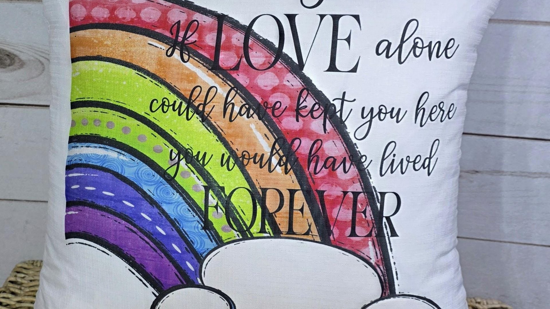 personalized pet rainbow bridge throw pillow for couch, loss of pet sympathy gift for women, remembrance pillow for sofa, pet loss memorial