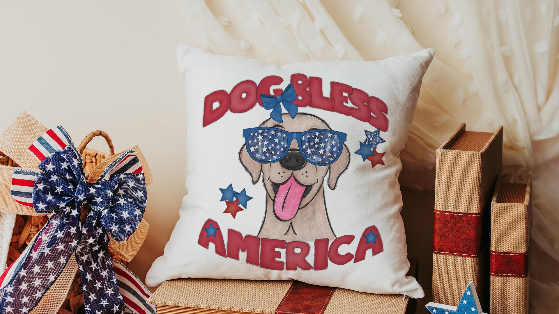 dog bless America yellow lab kitchen towels for bbq, best gifts for dog lovers, 4th of July kitchen decor, yellow labrador retriever gifts