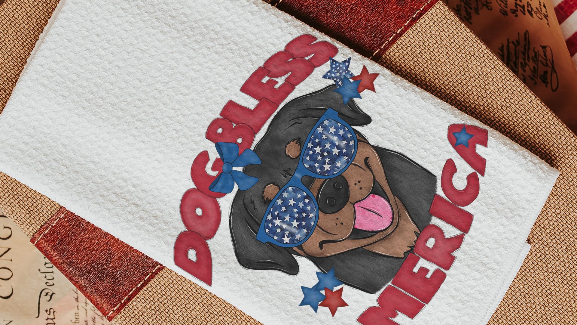 dog bless America rottweiler throw pillows for couch for dog lovers, rottweiler gifts for women, patriotic dog gift for owners, 4th of July