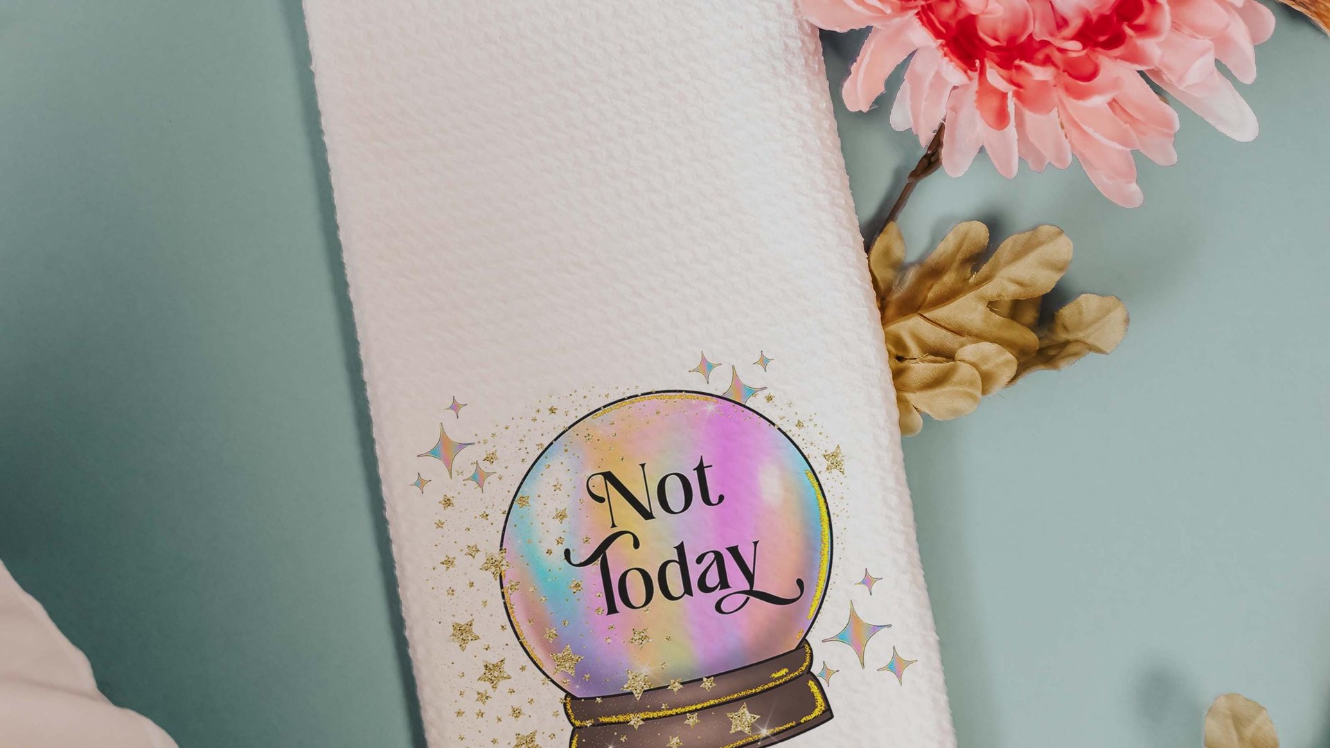 custom quote funny hand towels for bathroom, at least your mom thinks you're pretty crystal ball decor, sassy gift for best friends, snarky