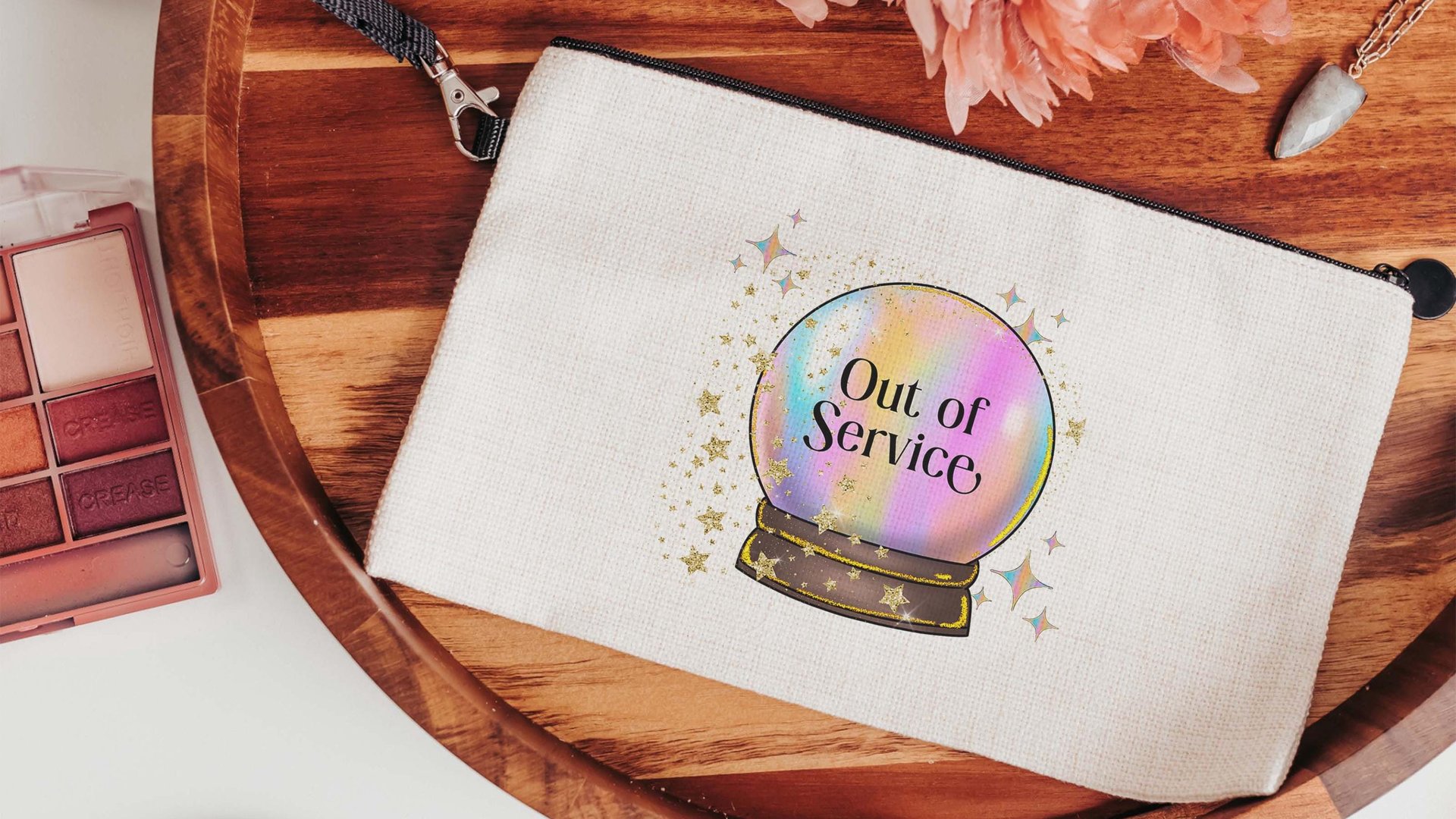 custom quote makeup bag for purse, crystal ball besties gift, nope funny wristlet for women, snarky gifts for friends, Easter basket stuffer