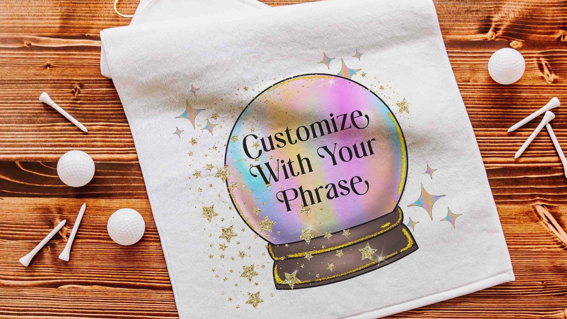 custom add a quote golf towel funny golf gifts for women, crystal ball bestie gifts for her, better not tell you golf accessories for teens
