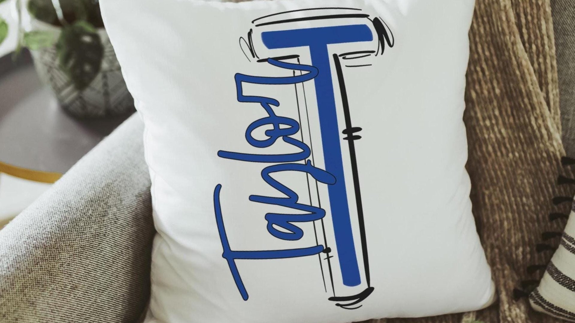 Personalized vegas gold pillow with name on it, new home gifts for girls, teenage girl gifts, tween girl bedroom decor, initial pillow for