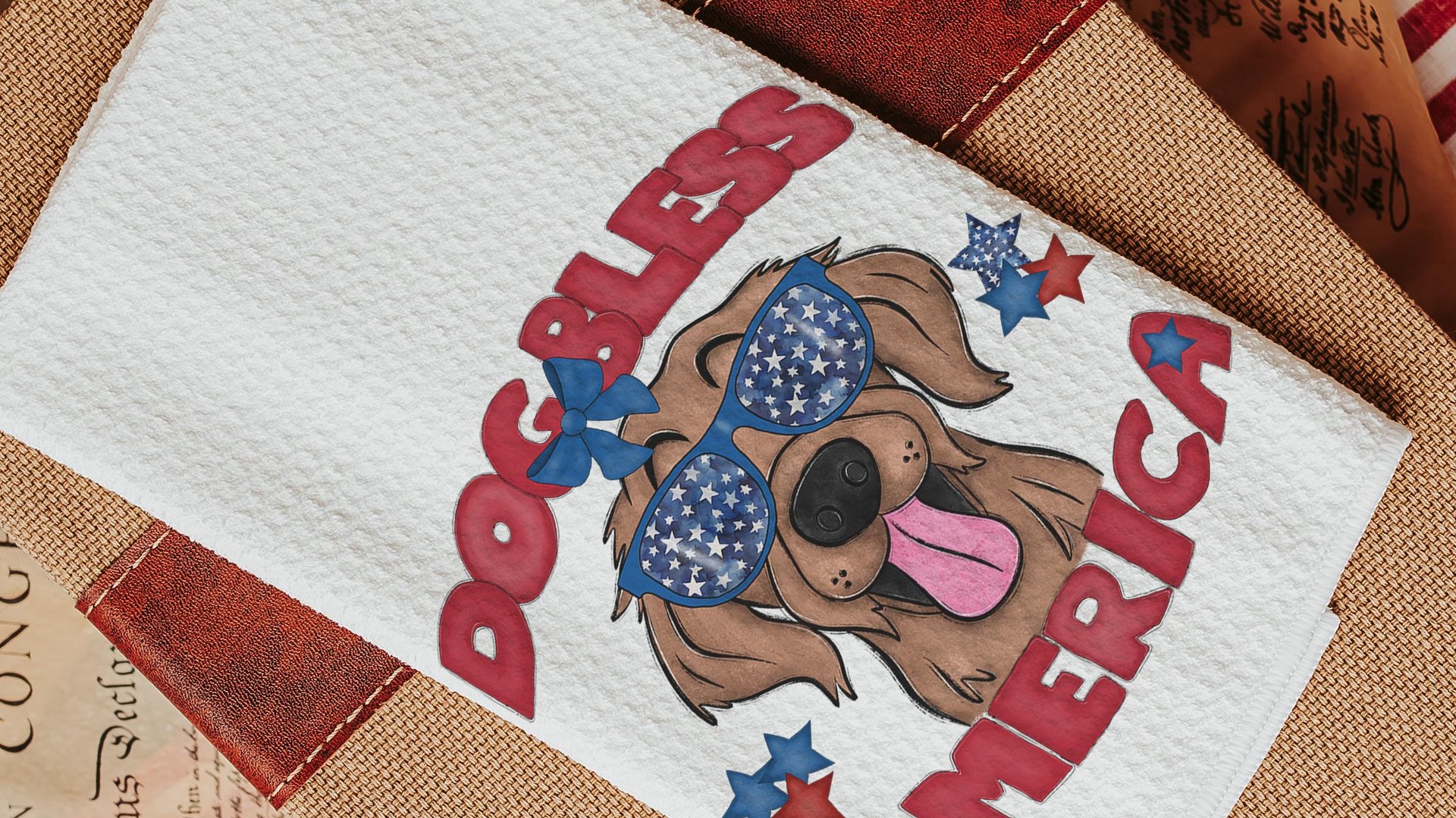 dog bless America throw pillows for couch for dog lovers, golden retriever gifts for women, patriotic dog decor for home, best gifts for her