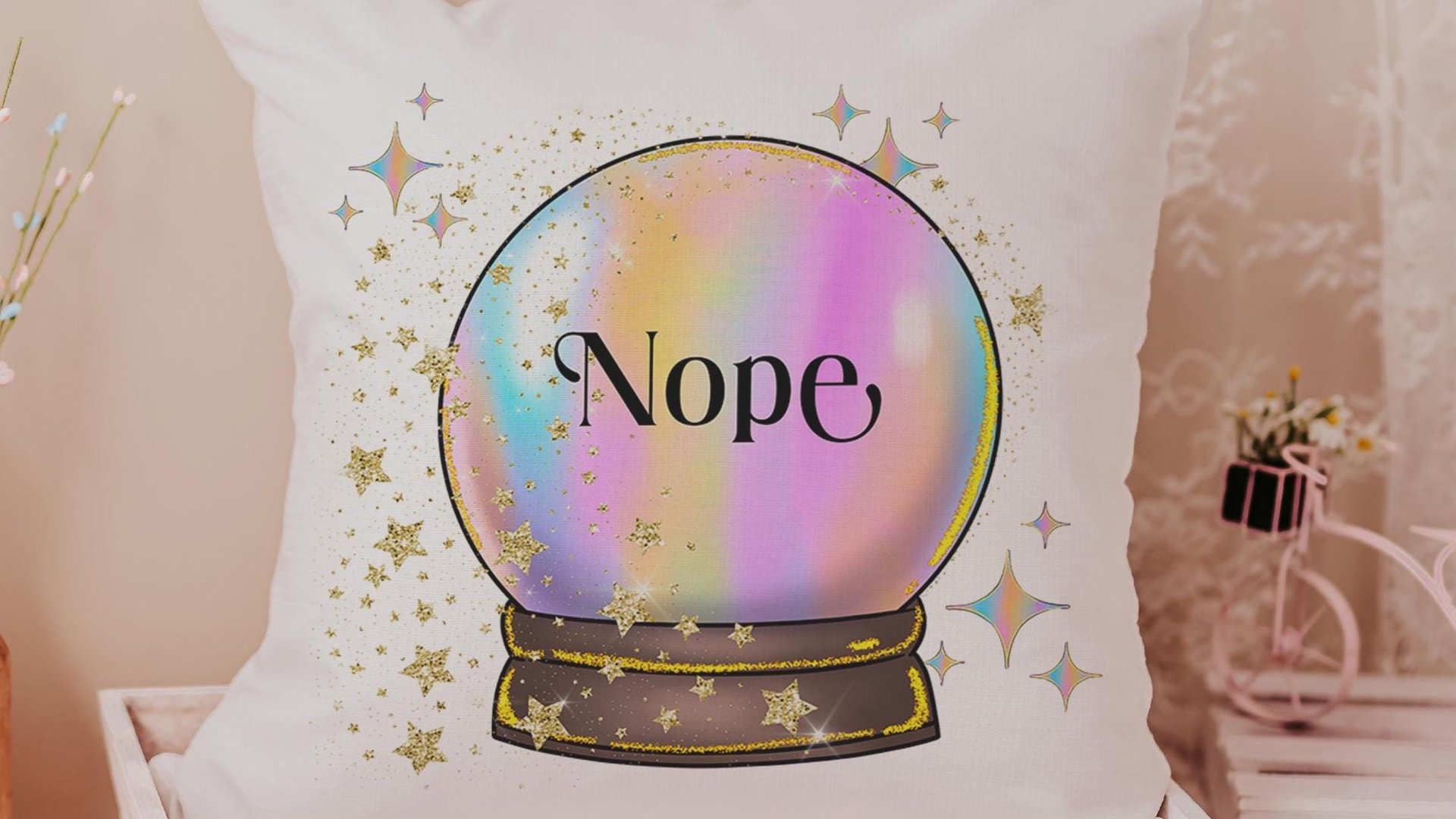 custom quote funny hand towels for bathroom, at least your mom thinks you're pretty crystal ball decor, sassy gift for best friends, snarky