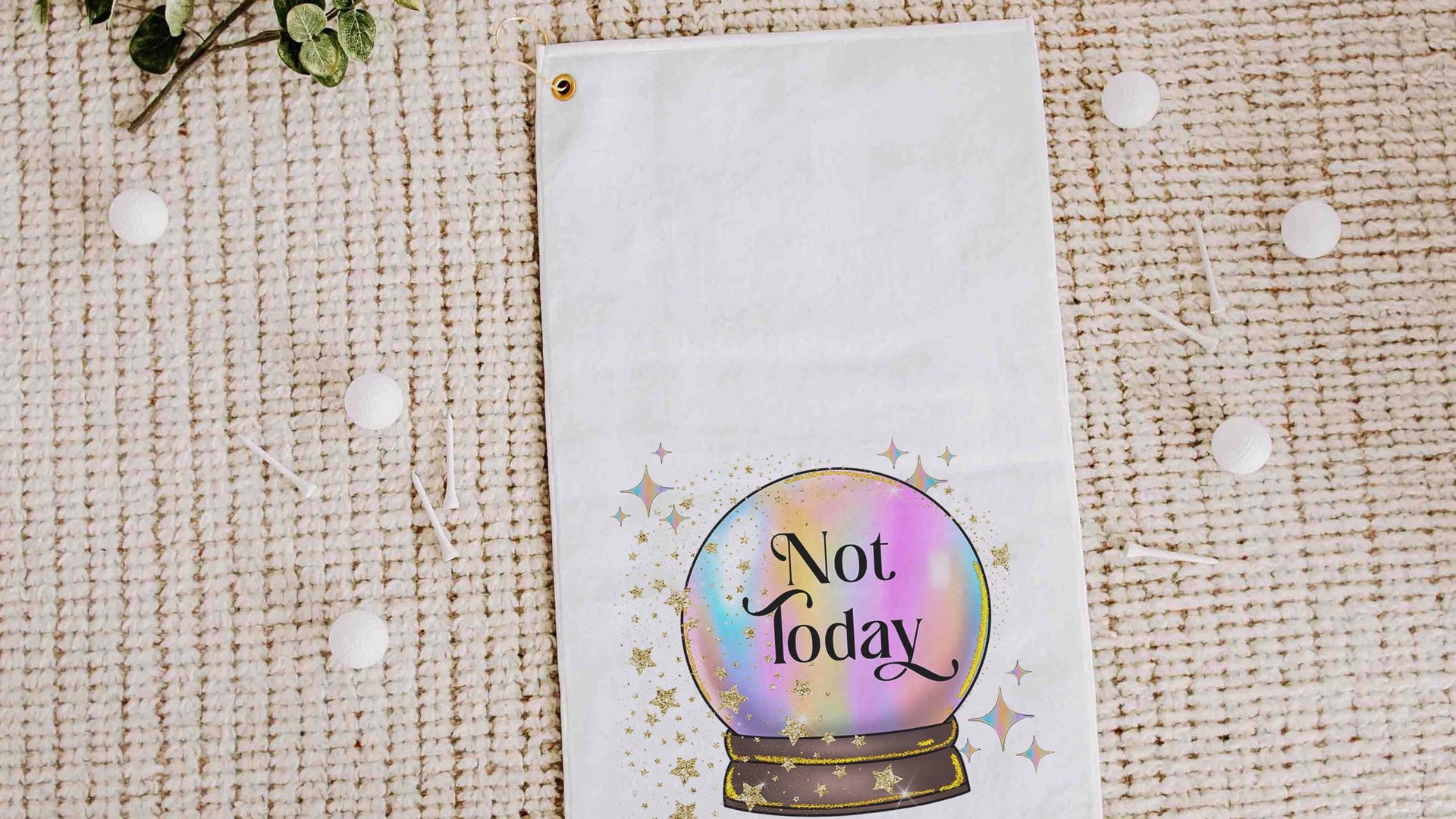 custom add a quote golf towel funny golf gifts for women, crystal ball bestie gifts for her, better not tell you golf accessories for teens