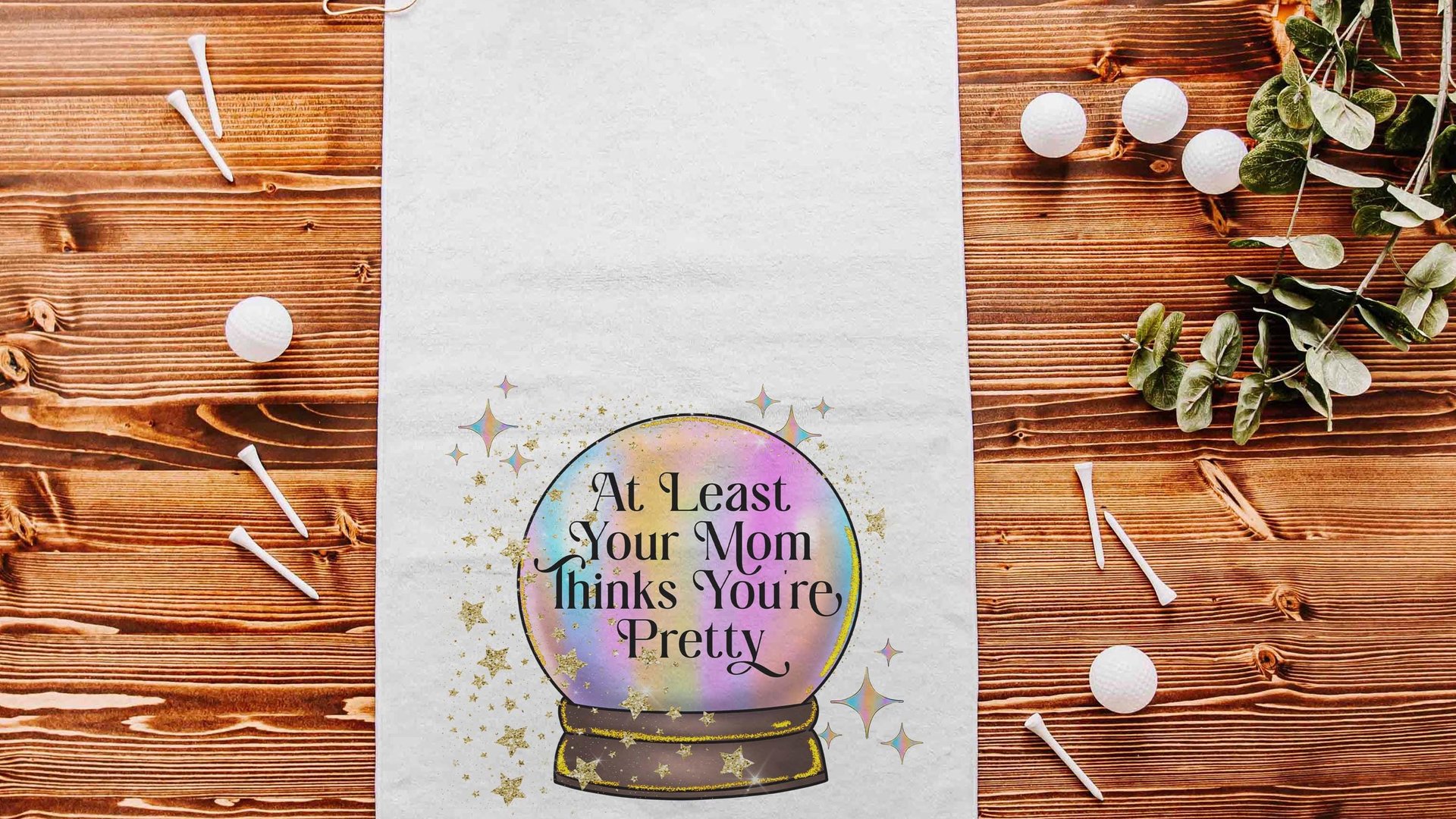 custom add a quote golf towel funny golf gifts for women, crystal ball bestie gifts for her, better not tell you golf accessories for teens