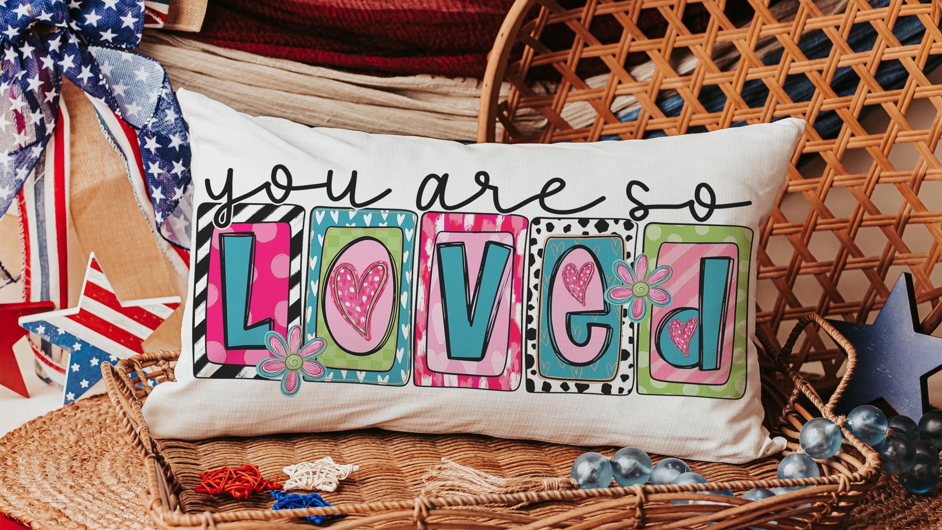 You are so loved lumbar throw pillows for couch colorful decorative pillows for girls, Mother's day gift, housewarming gift for daughter