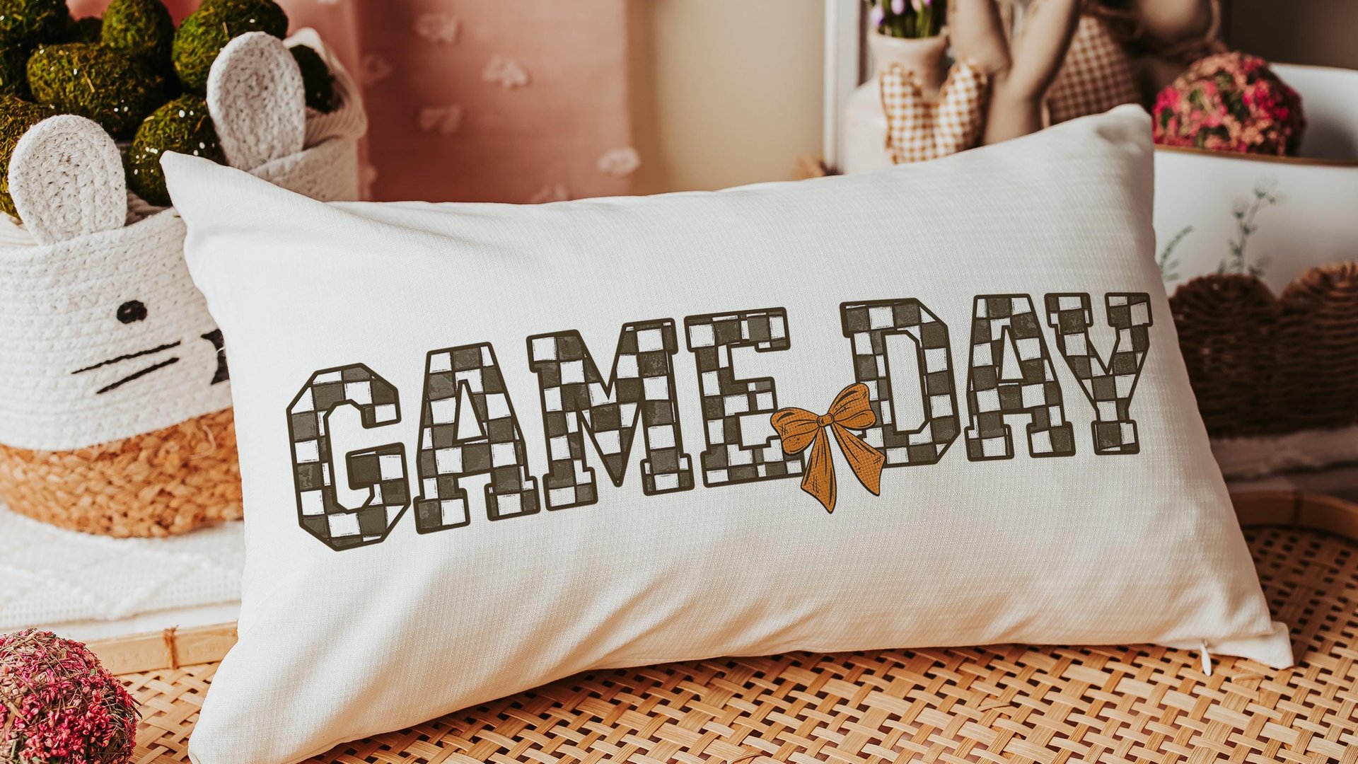 game day basketball throw pillows cute basketball gifts for girls basketball decor, carolina blue school spirit lumbar bed pillow for dorm