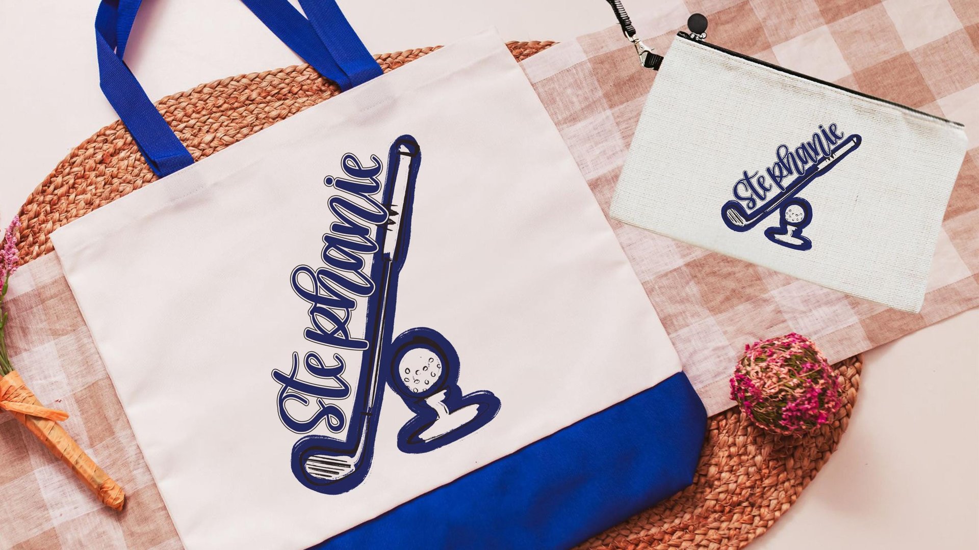 Personalized golf tote bag for women, lady golfer gift wristlet with zipper, golf gifts for her, lady golfer golfing tournament, golf bag