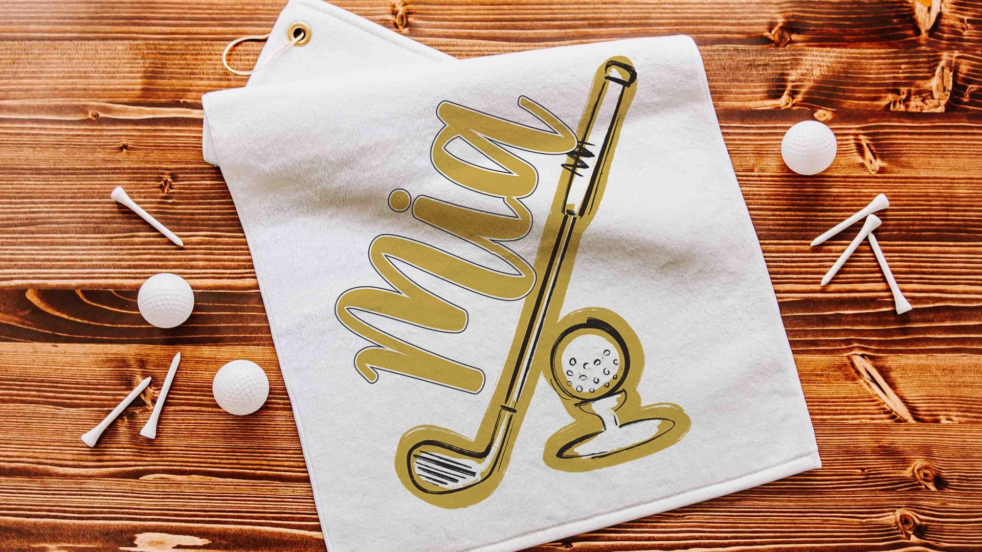 Personalized golf towels with hook, Carolina blue school spirit golf team for women, cute golf gifts for friends, lady golfer gifts, best