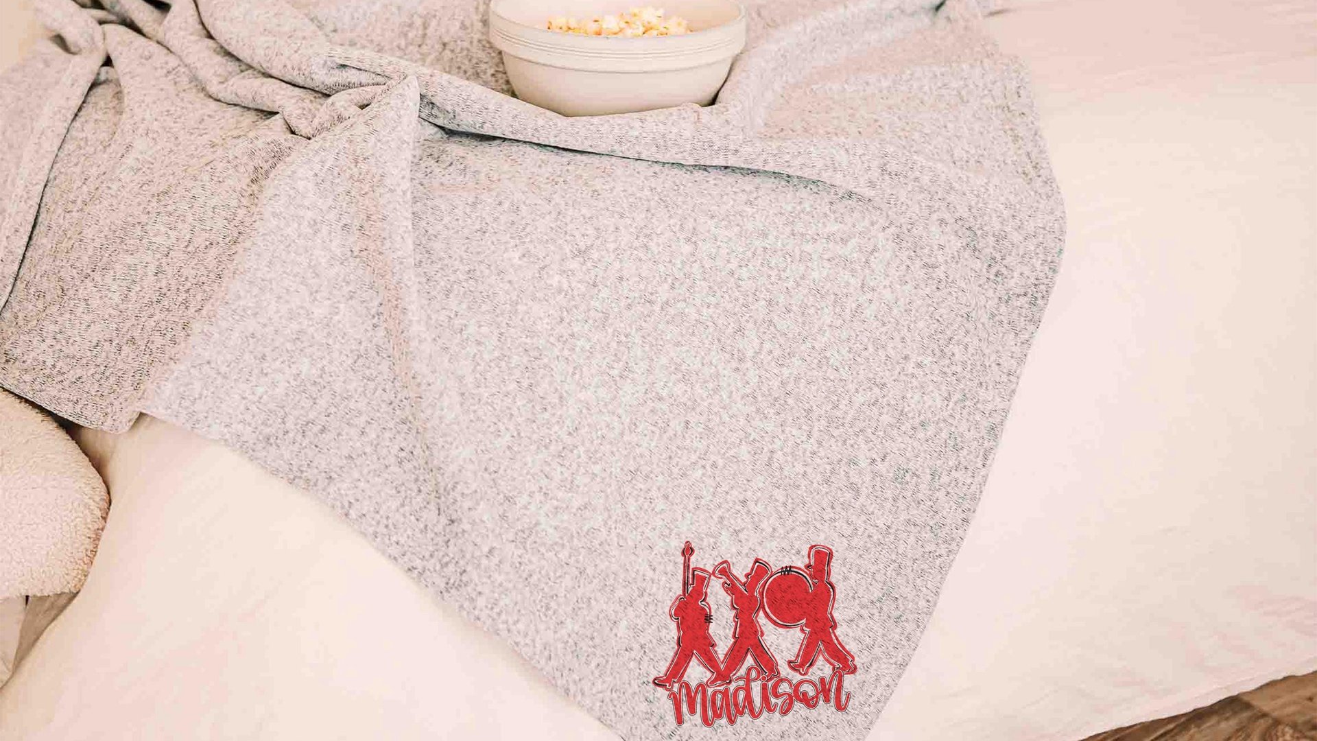 Personalized band mom era band blanket 50 x 60, band Mothers day gift for mother in law, carolina blue name throw blanket for sofa, band