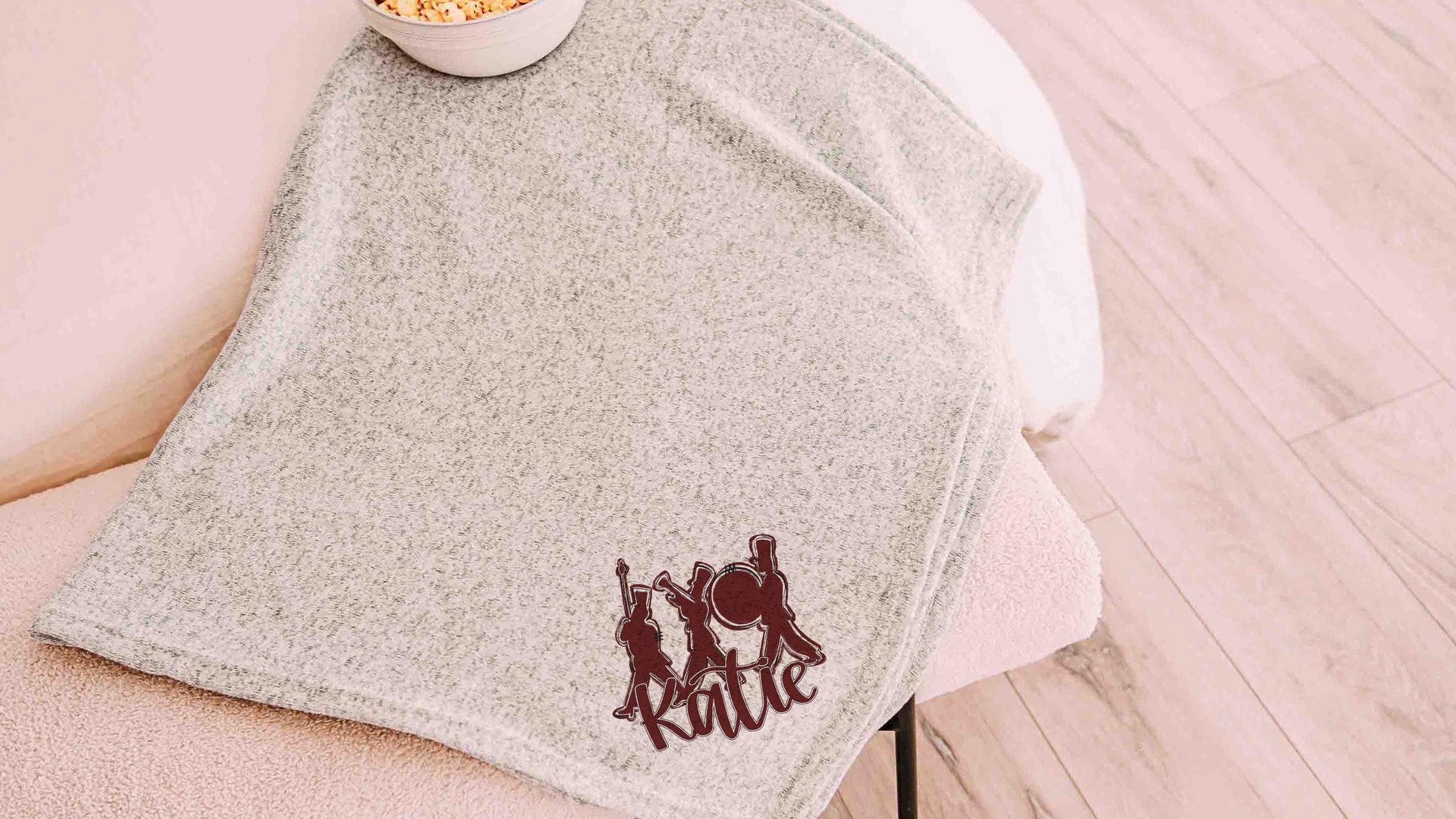 Personalized band mom era band blanket 50 x 60, band Mothers day gift for mother in law, carolina blue name throw blanket for sofa, band