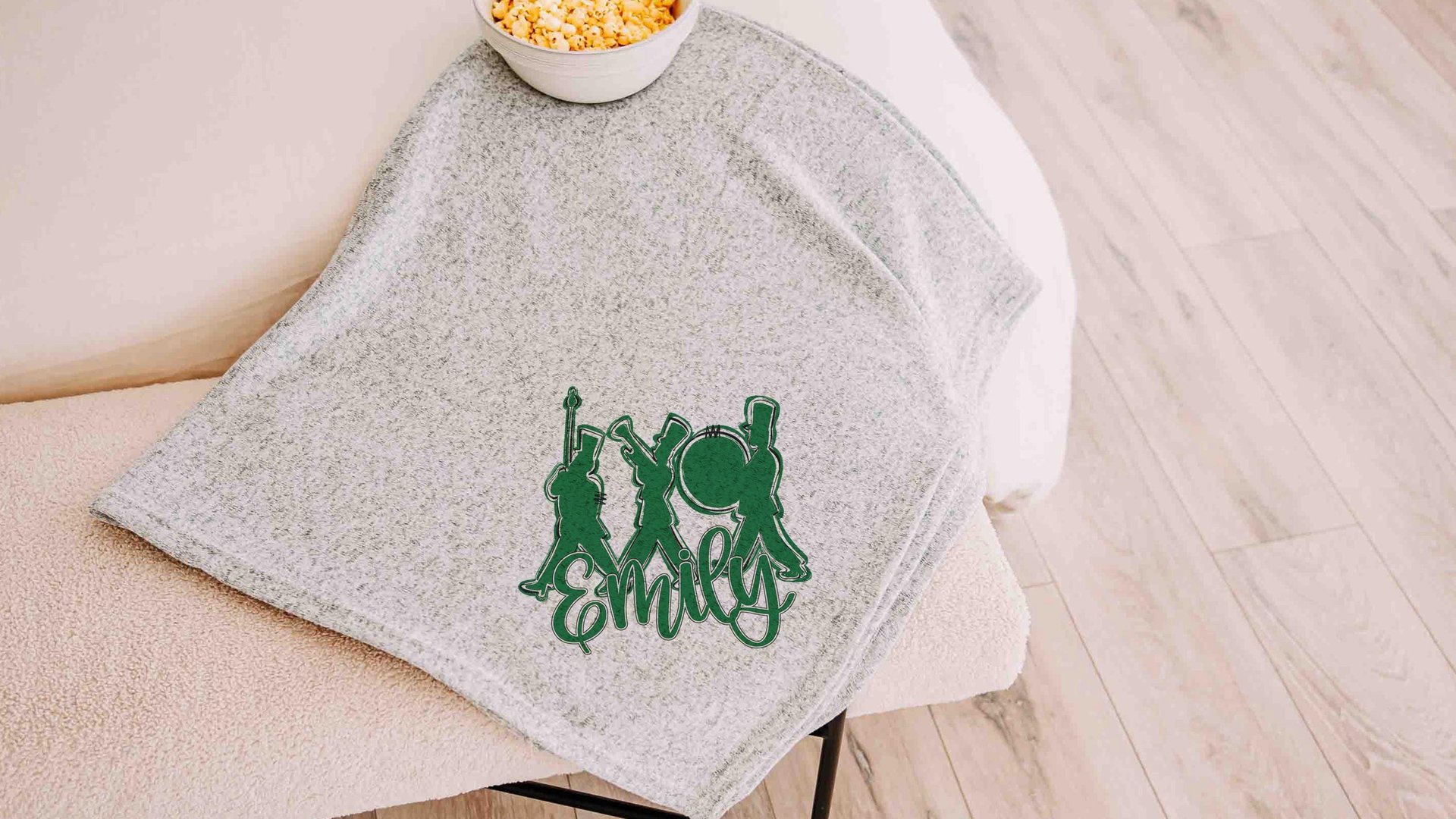 Personalized band mom era band blanket 50 x 60, band Mothers day gift for mother in law, carolina blue name throw blanket for sofa, band