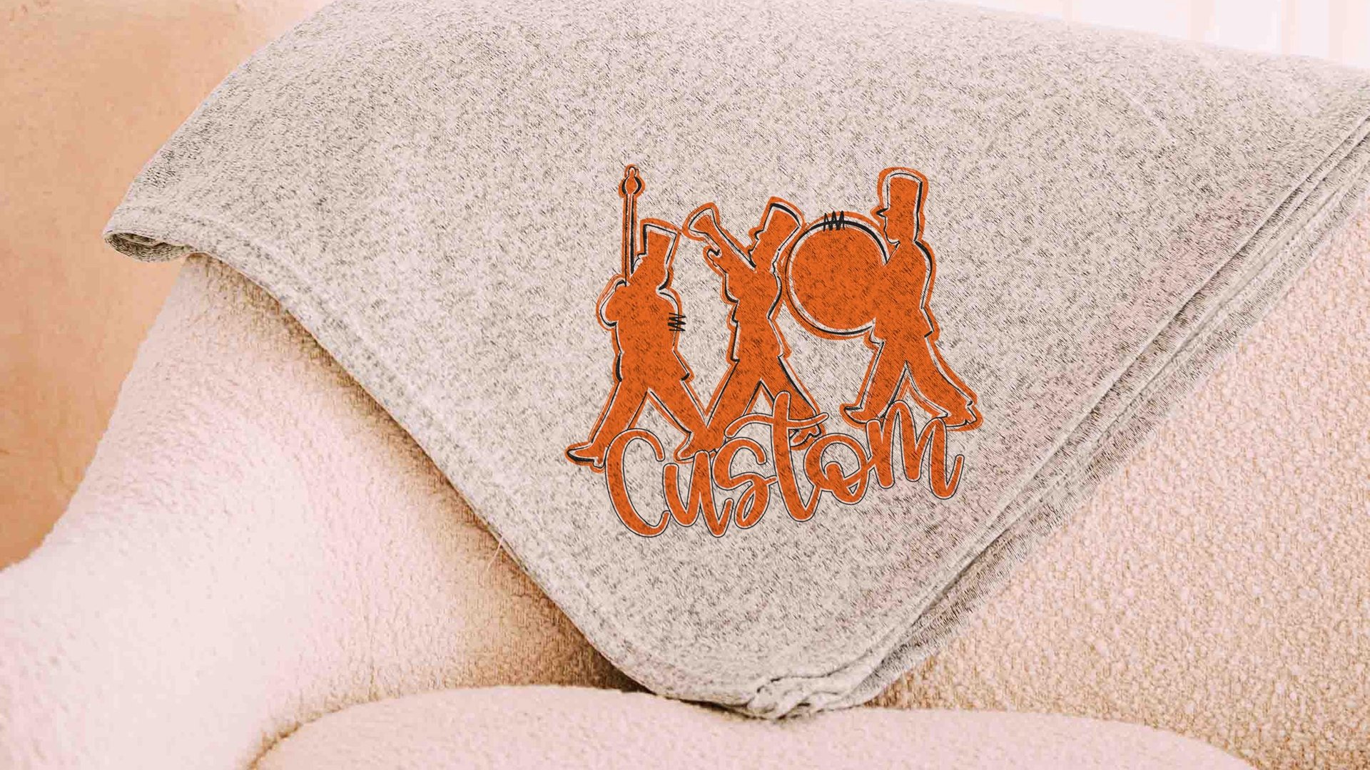 Personalized band mom era band blanket 50 x 60, band Mothers day gift for mother in law, carolina blue name throw blanket for sofa, band