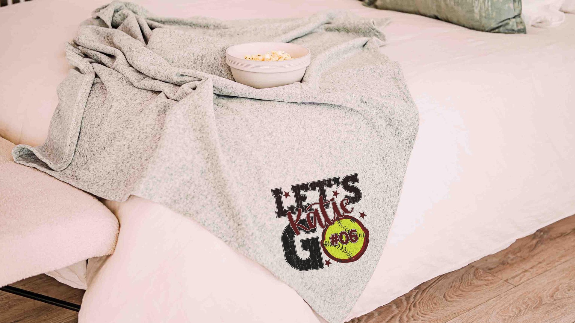 personalized team number softball blanket for girl with name on it, 2026 high school graduation gifts for her, 2026 senior gifts softball