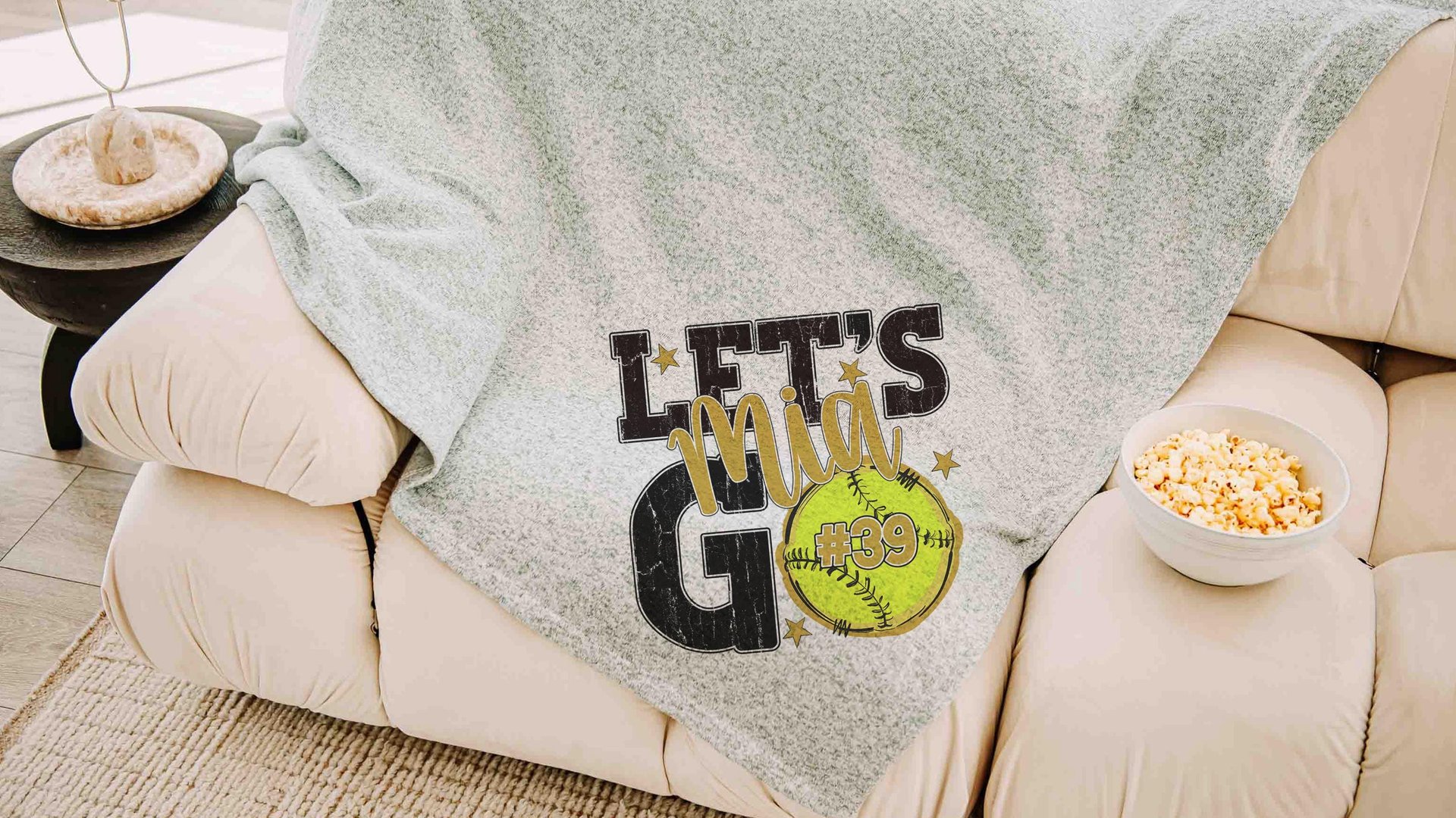 personalized team number softball blanket for girl with name on it, 2026 high school graduation gifts for her, 2026 senior gifts softball