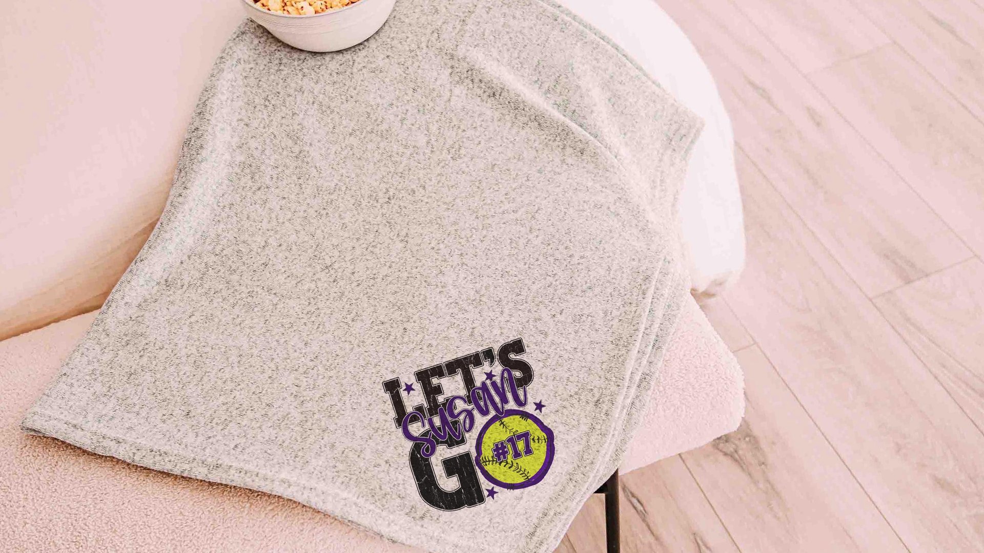 personalized team number softball blanket for girl with name on it, 2026 high school graduation gifts for her, 2026 senior gifts softball