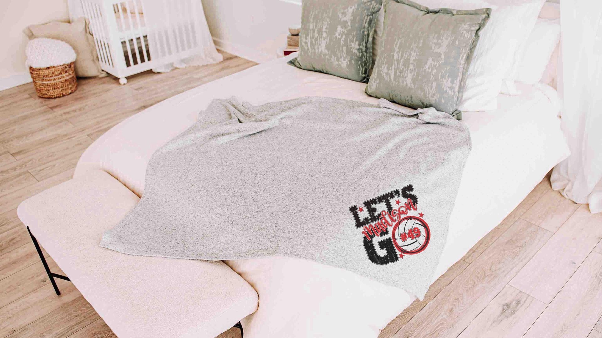 personalized team number volleyball blanket for girls with name, 2026 high school graduation gifts for her, 2026 volleyball senior gifts