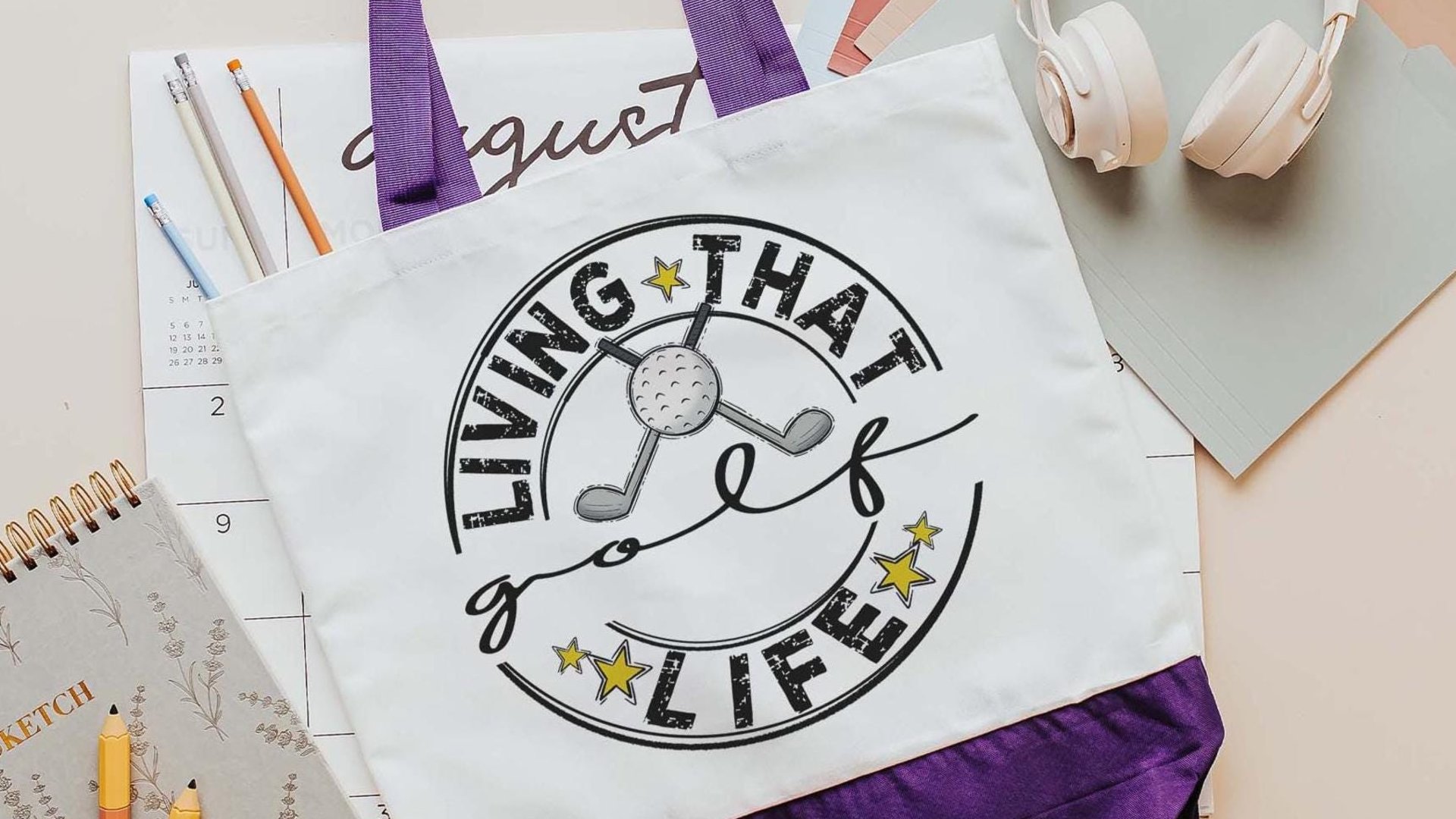 golf life golf tote bag for women, reusable shopping bag, cute golf gifts for her, lady golfer golfing tournament, funny golf gifts for men