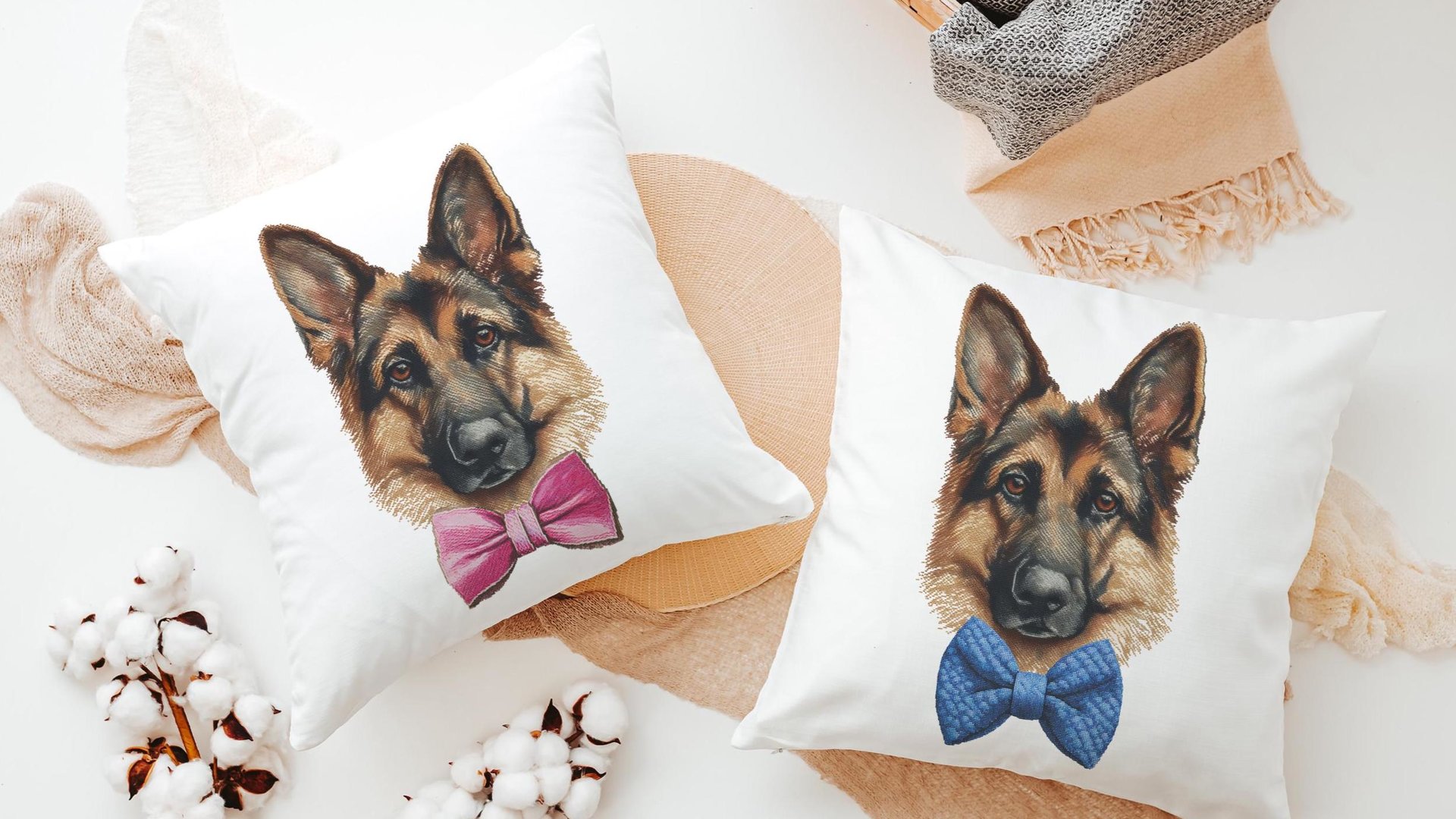 German Shepherd throw pillows for sofa, German Shepherd gifts, dog lover gift for women, shepherd decor, cute dog gifts for dog owners