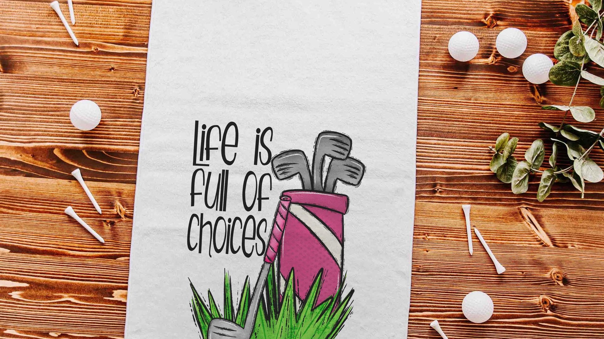 lets par tee funny golf towel with grommet, golf bag towel for women, golf gifts for her, lady golfer ball towel, golf birthday gifts for