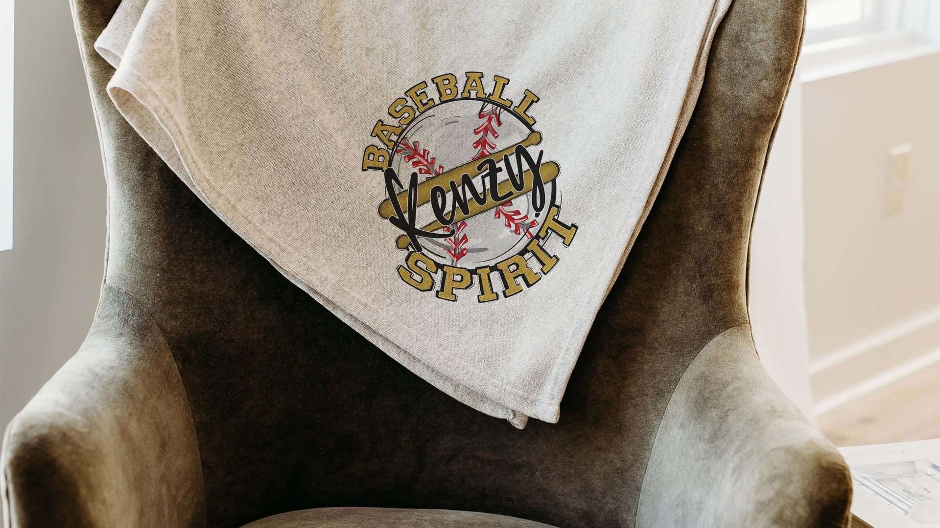 Personalized baseball spirit name blanket 50 x 60, baseball Mothers day gift for mother in law, carolina blue name throw blanket for sofa