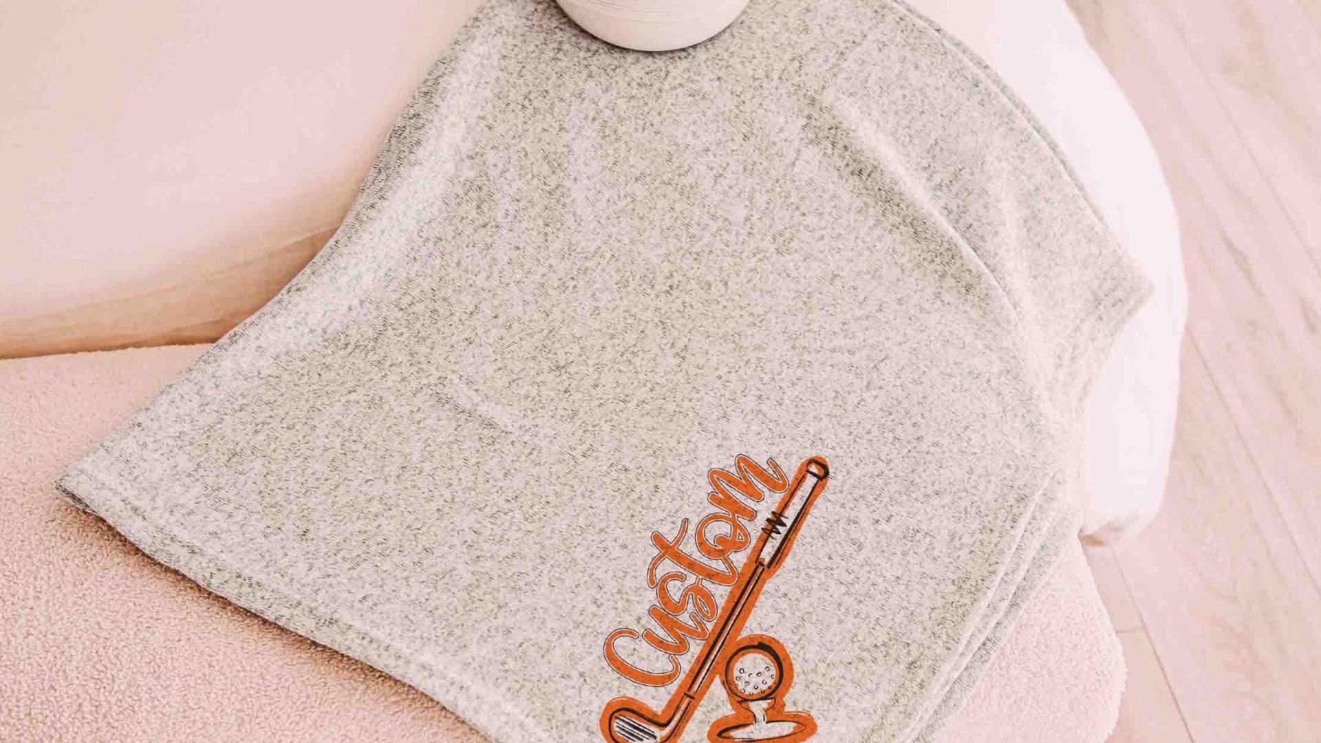 personalized golf blanket woman golfer graduate gift, carolina blue golf decor high school golf girls name throw blanket, college golf gifts