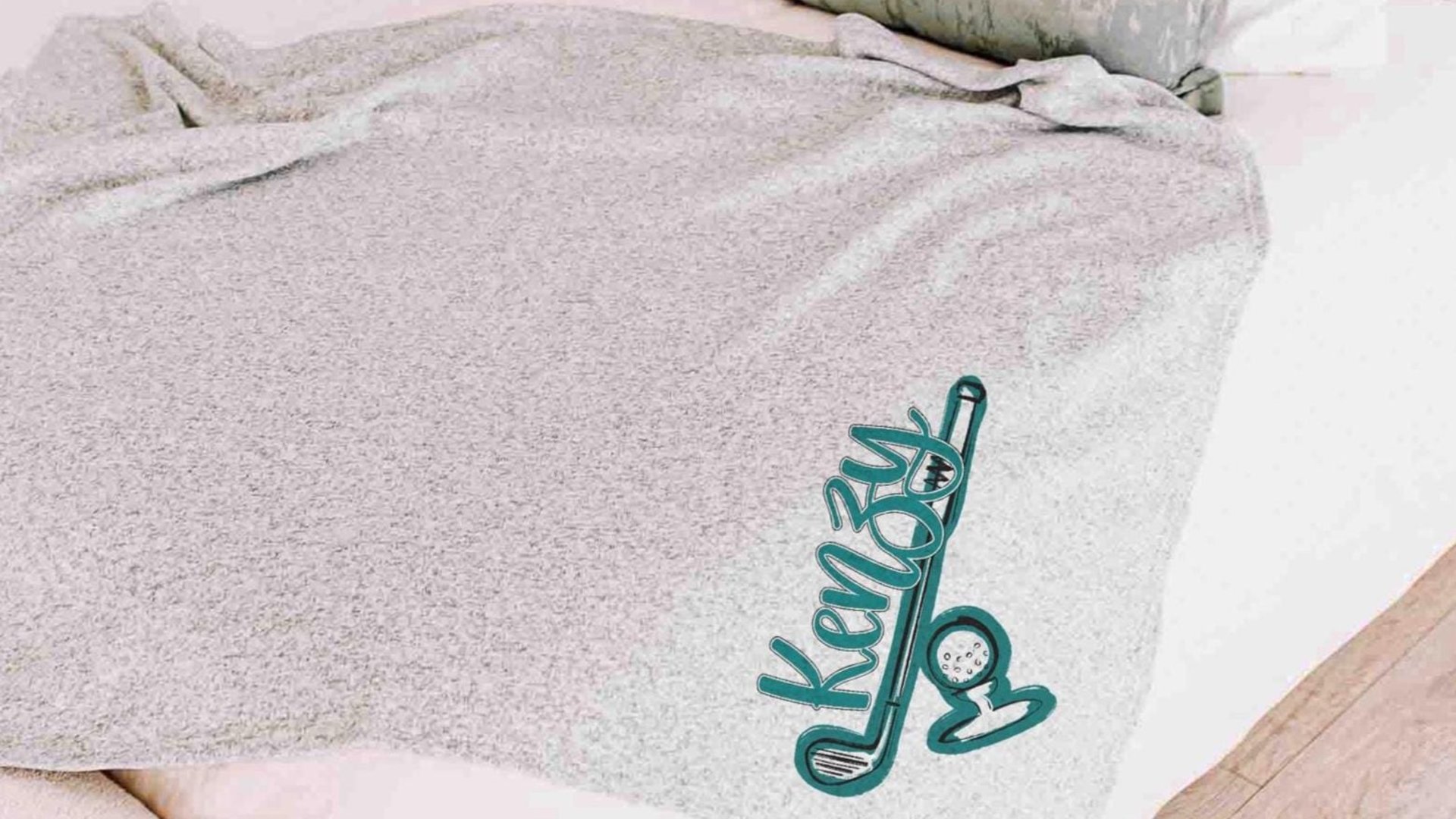 personalized golf blanket woman golfer graduate gift, carolina blue golf decor high school golf girls name throw blanket, college golf gifts