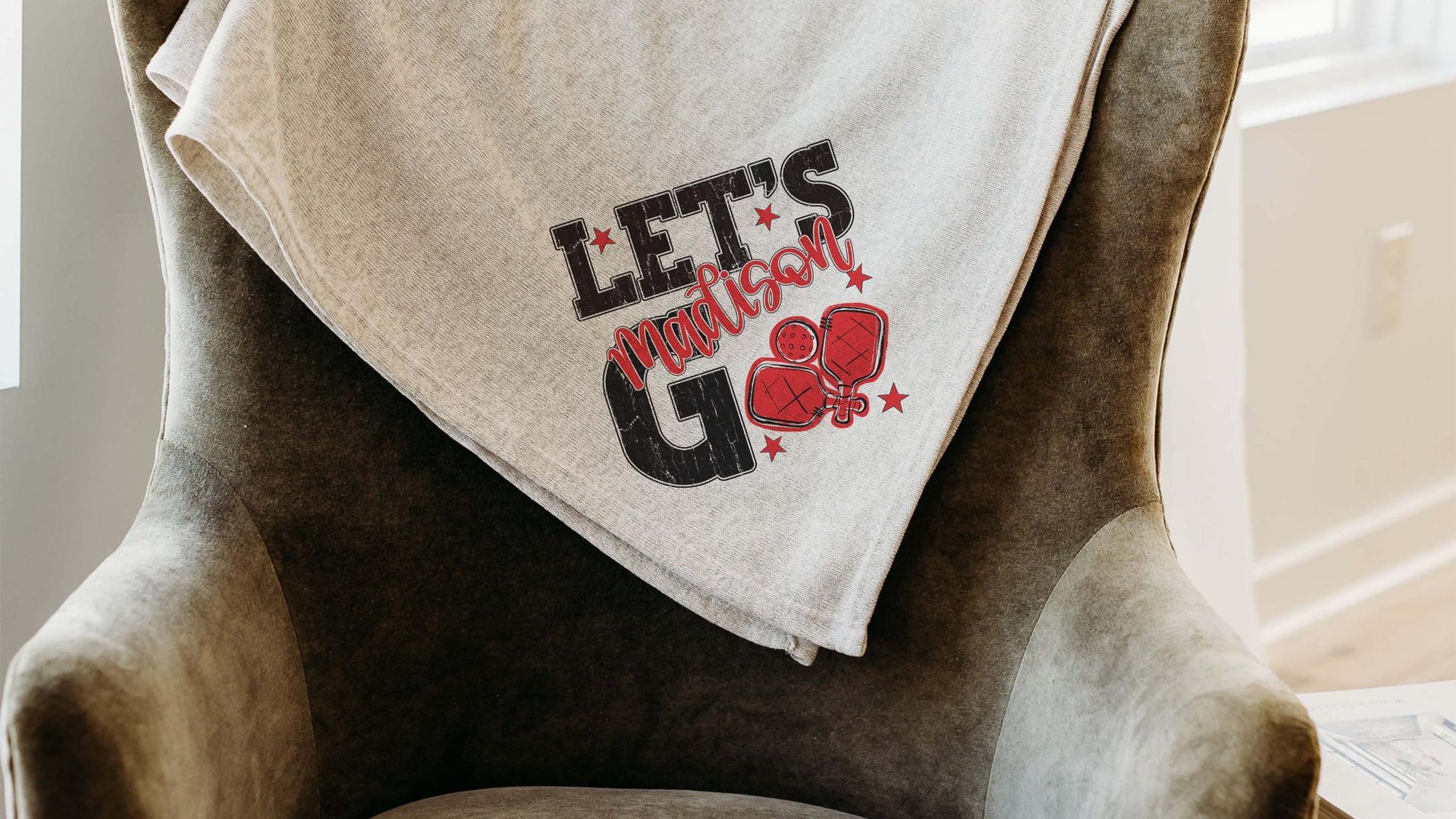 personalized pickleball blanket with name, cute pickleball gifts for women, pickleball tournament gifts, carolina blue throw blanket 50 x 60