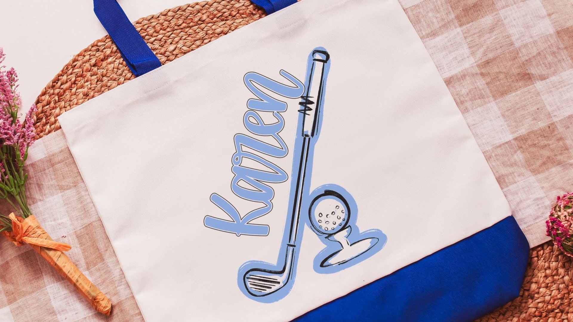 Personalized golf tote bag for women, lady golfer gift wristlet with zipper, golf gifts for her, lady golfer golfing tournament, golf bag