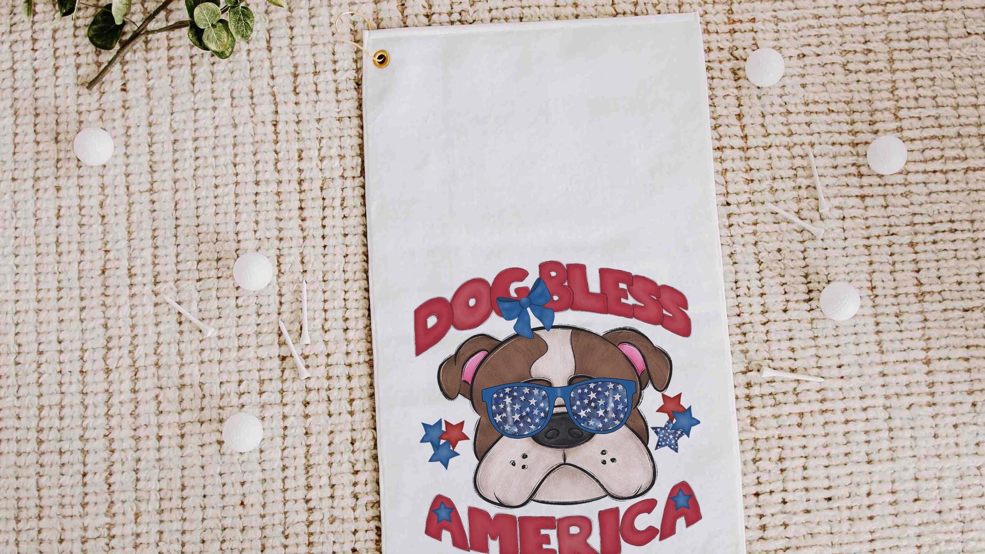 Dog bless America patriotic towels with grommet, Bernese Mountain Dog gifts for for step dad, golf gift for men, golf bag accessories golfer
