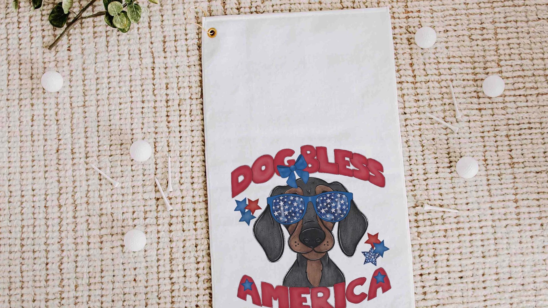 Dog bless America patriotic towels with grommet, Bernese Mountain Dog gifts for for step dad, golf gift for men, golf bag accessories golfer