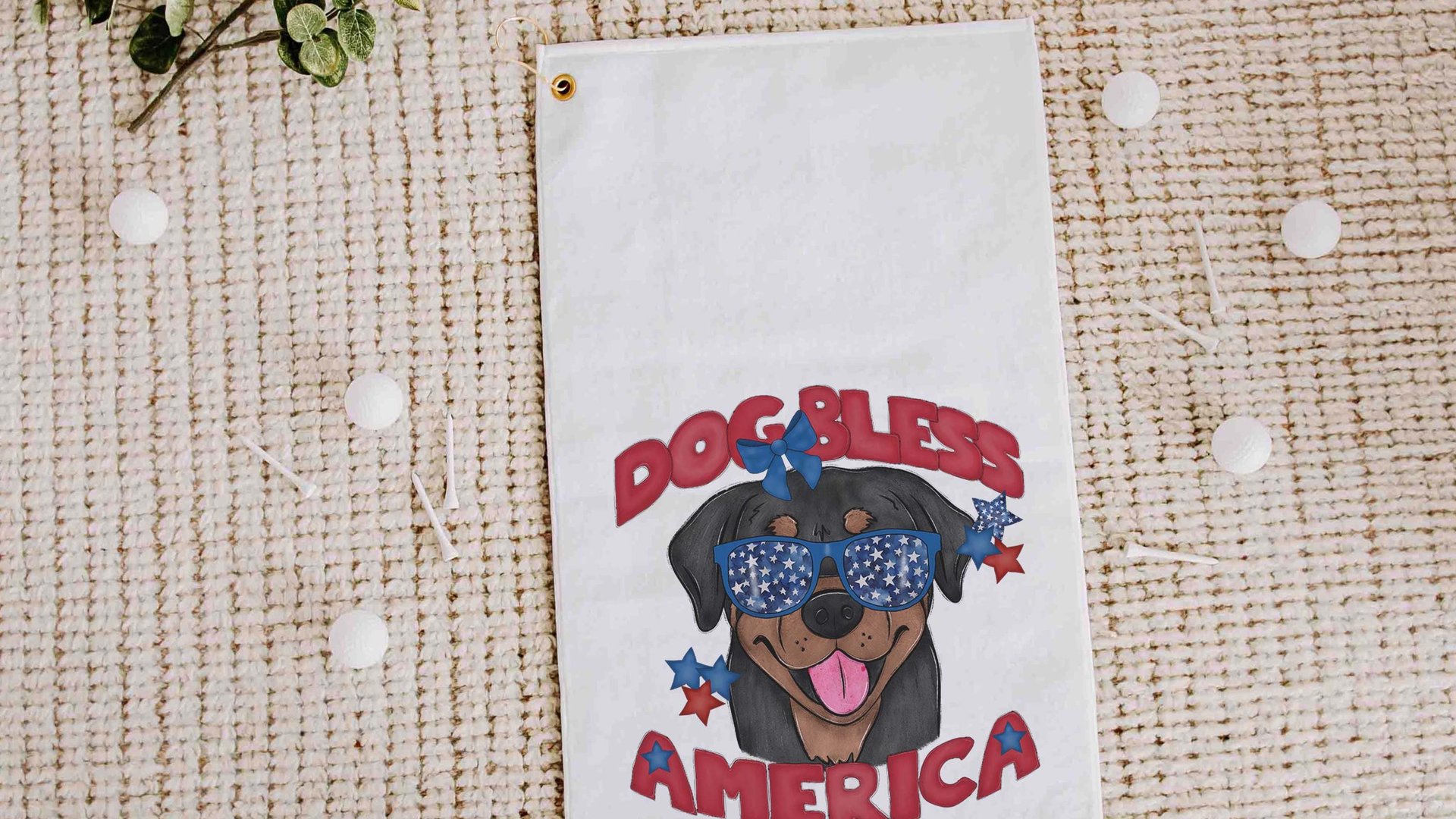 Dog bless America patriotic towels with grommet, Bernese Mountain Dog gifts for for step dad, golf gift for men, golf bag accessories golfer