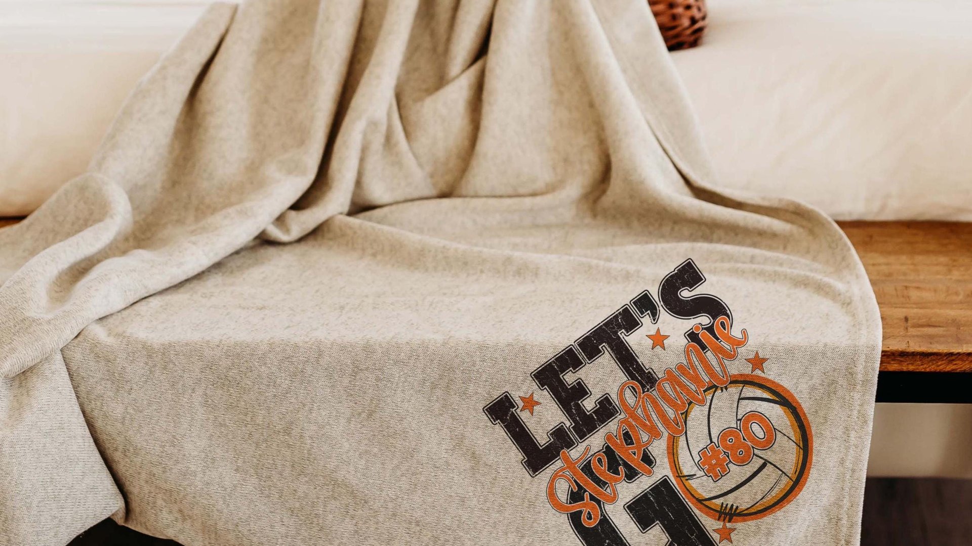 personalized team number volleyball blanket for girls with name, 2026 high school graduation gifts for her, 2026 volleyball senior gifts