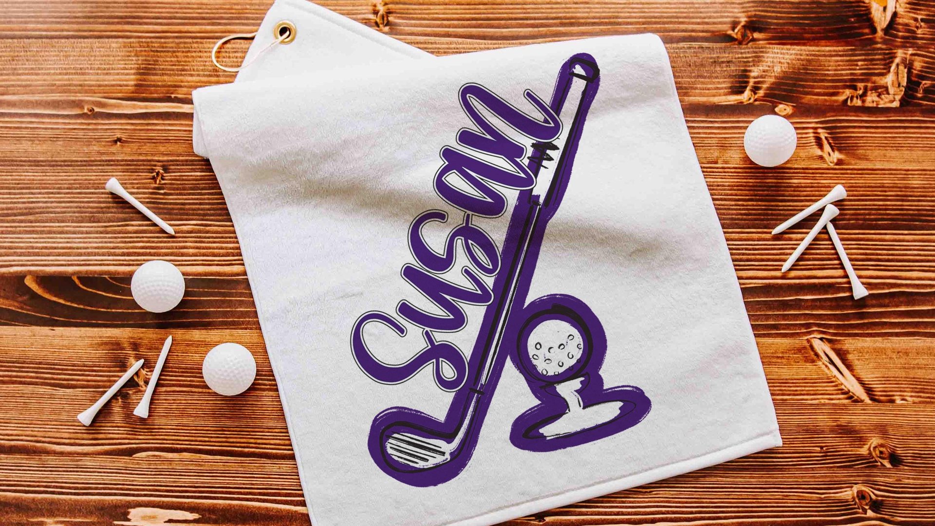 Personalized golf towels with hook, Carolina blue school spirit golf team for women, cute golf gifts for friends, lady golfer gifts, best
