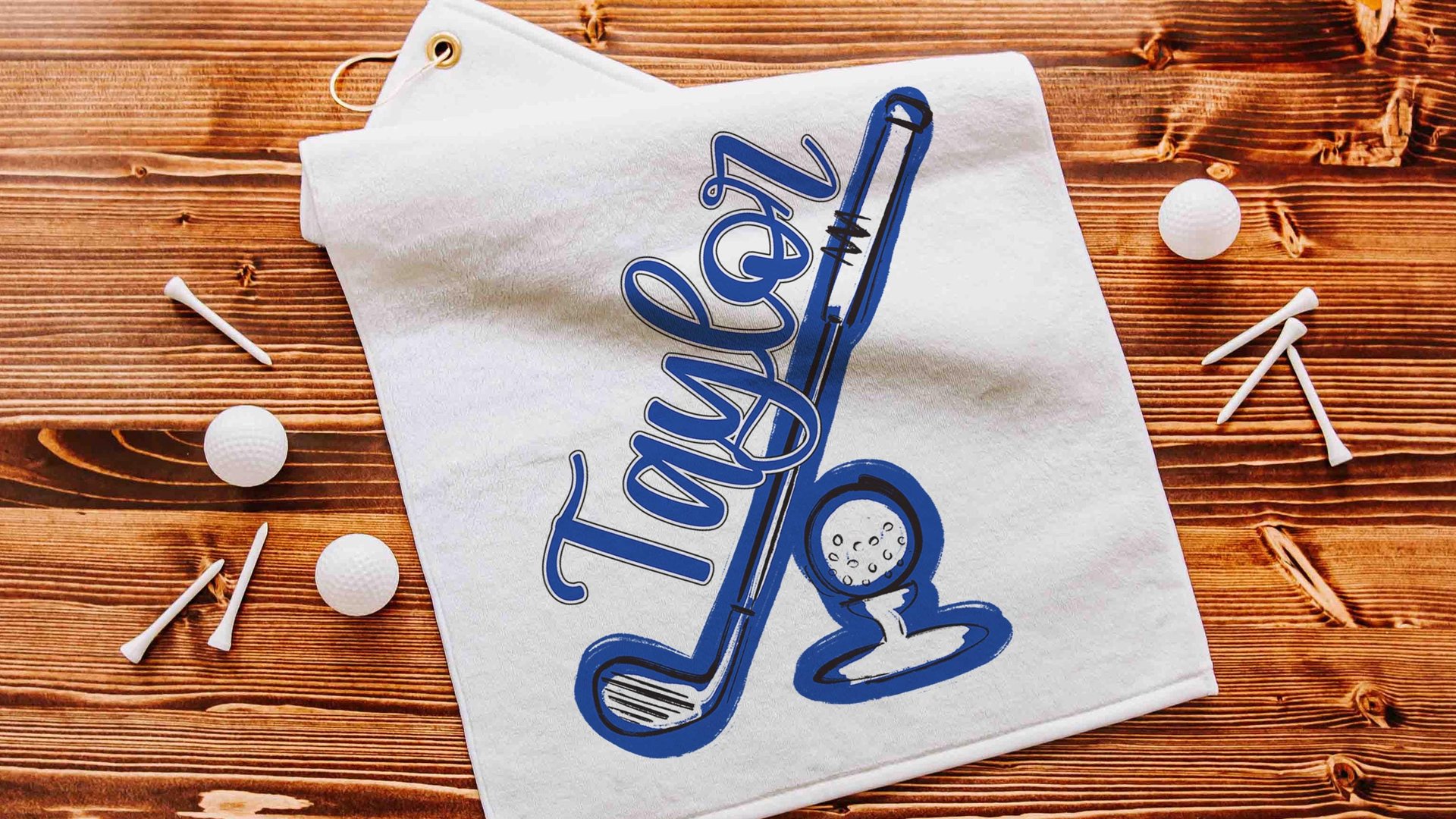 Personalized golf towels with hook, Carolina blue school spirit golf team for women, cute golf gifts for friends, lady golfer gifts, best