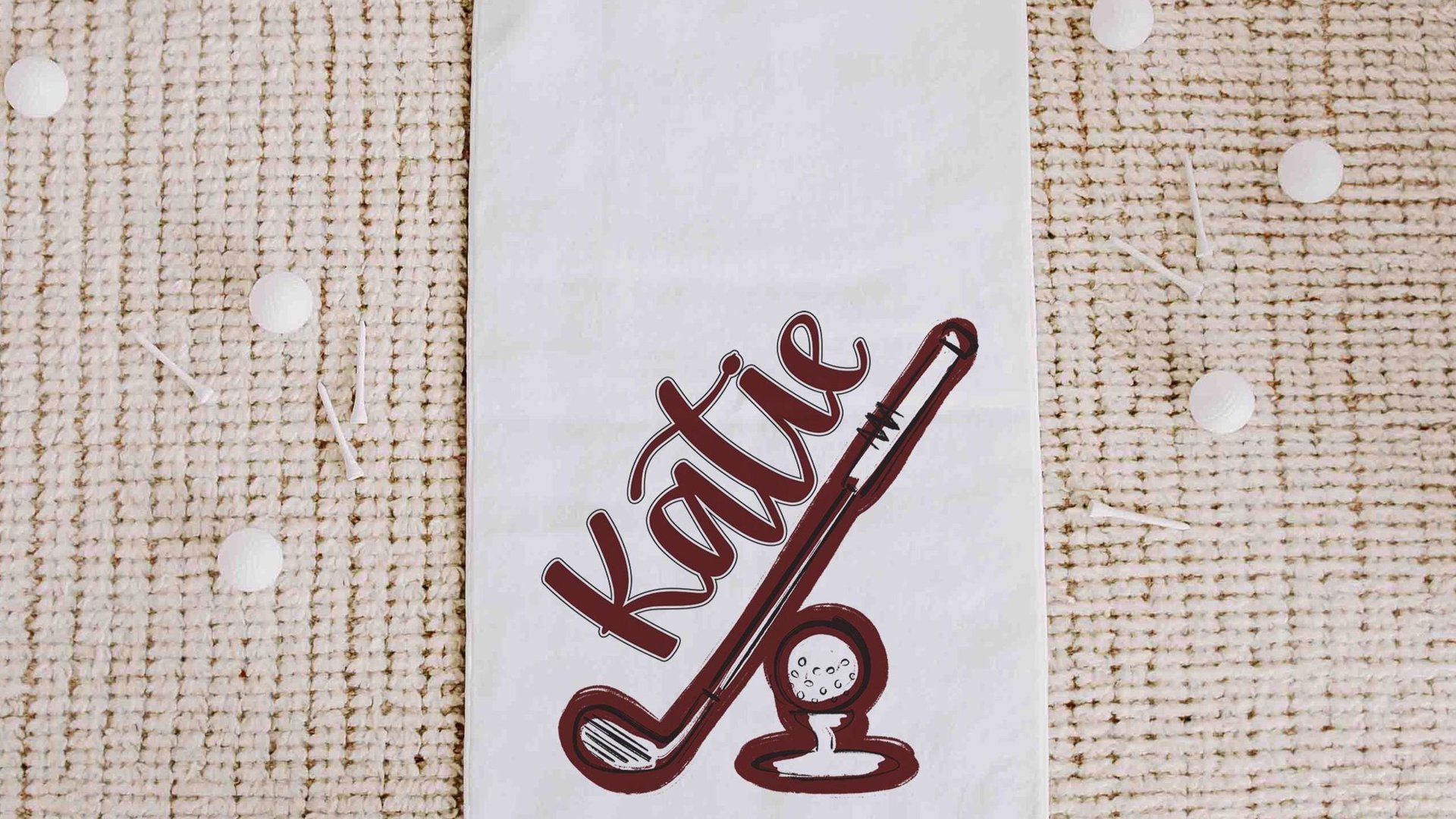 Personalized golf towels with hook, Carolina blue school spirit golf team for women, cute golf gifts for friends, lady golfer gifts, best