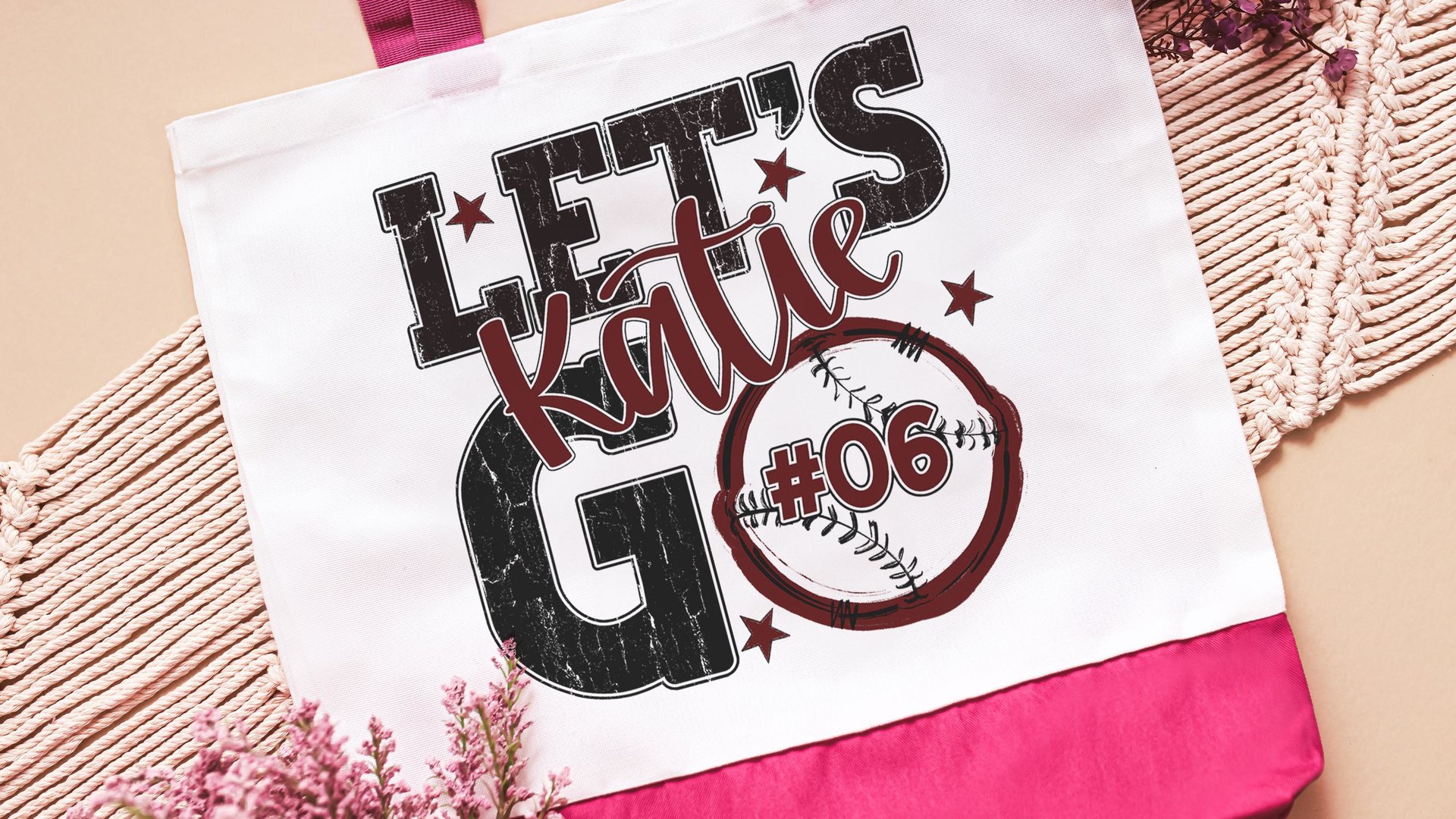 Personalized baseball tote bag for women, lady baseball gift wristlet with zipper, baseball gifts for her, lady baseball tournament