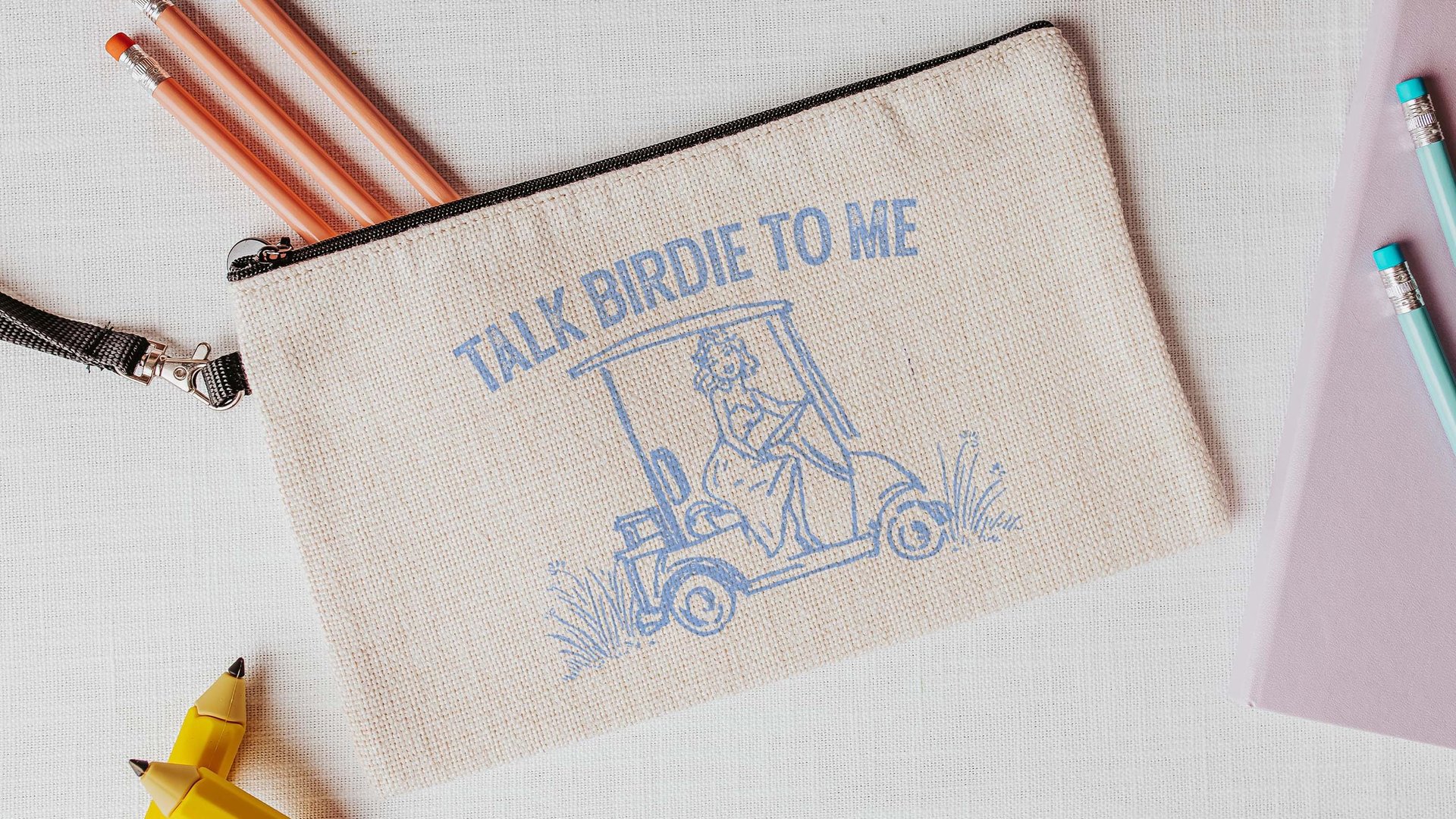 talk birdie to me golf tote bag for cart, golf Mothers Day gift for golfers, golf mom era golf wristlet for women, funny golf gifts for her