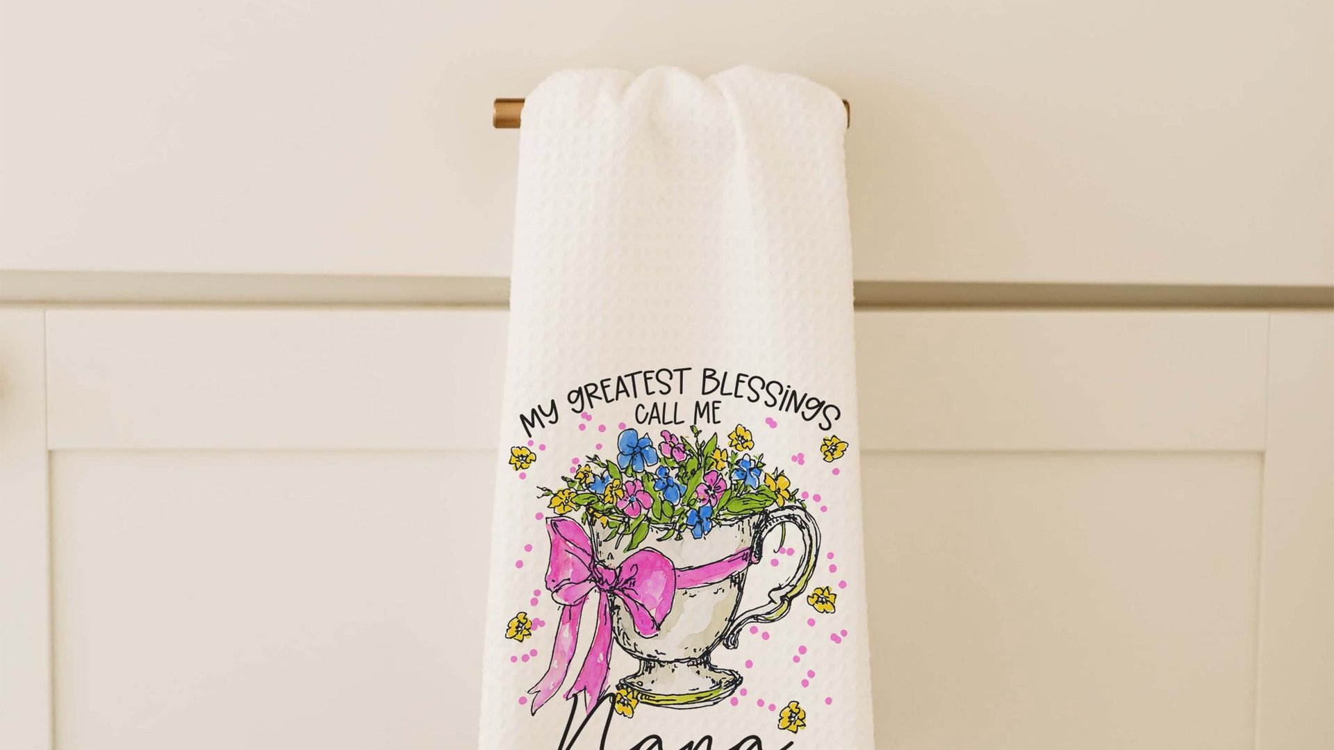 personalized my greatest blessings call me Nana throw pillows for couch, Nana gifts for Mothers day gift for Mimi, floral kitchen towels