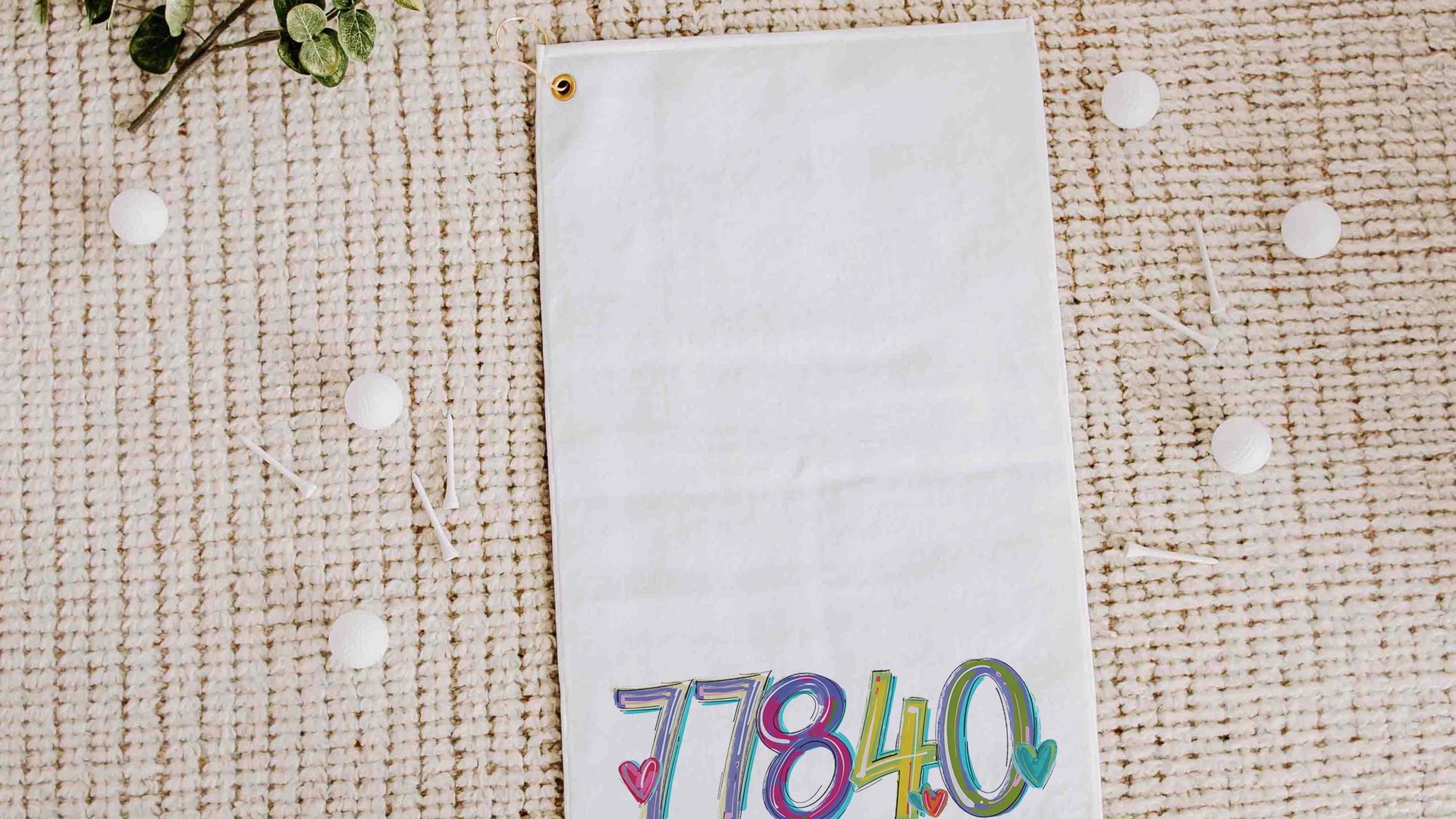 personalized golf towel with grommet, custom zip code towels golf accessories, golfing gifts for women, cute golf retirement gifts for her