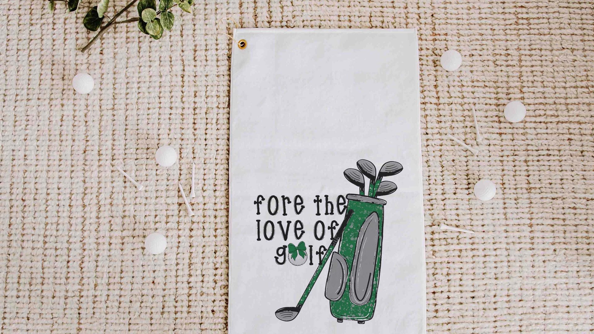 for the love of golf towel with grommet, golf mom Christmas gifts for golfers, golf bag accessories for women, golf coquette golf gifts
