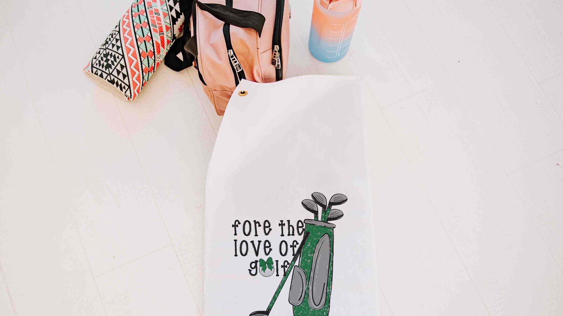 for the love of golf towel with grommet, golf mom Christmas gifts for golfers, golf bag accessories for women, golf coquette golf gifts