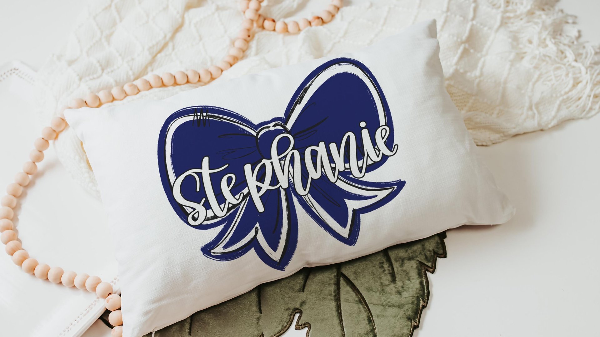 personalized carolina blue coquette name lumbar pillow 12x20, 2026 senior night gifts for teenage girls, custom Mothers day gifts for mom